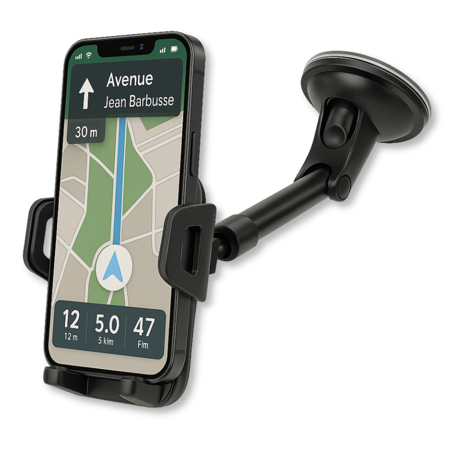 Support téléphone voiture avec ventouse et rotation 360°