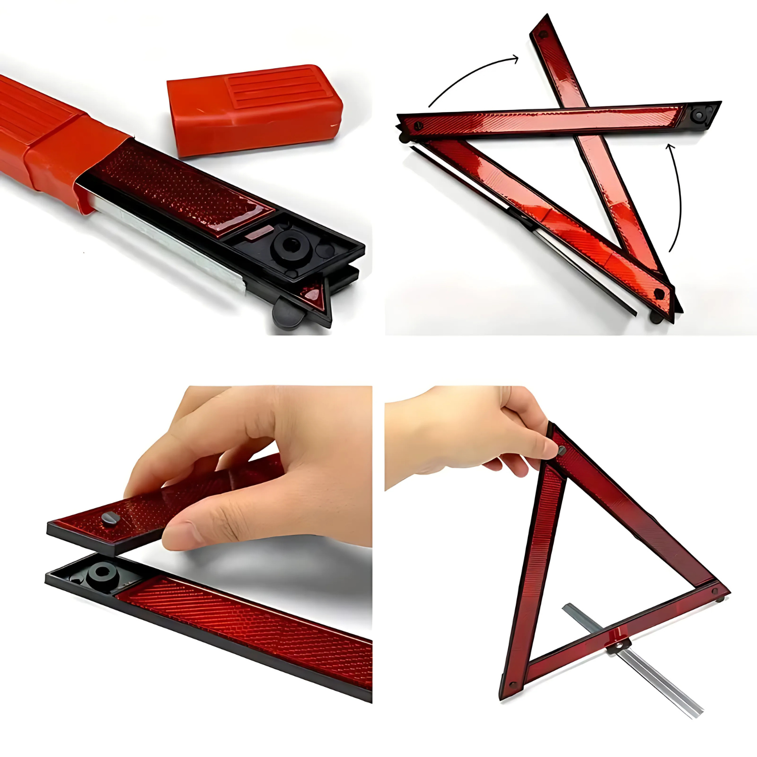 Panneau de Signalisation d'Urgence Réfléchissant pour Voiture – Triangulaire, Pliable, 30x30cm