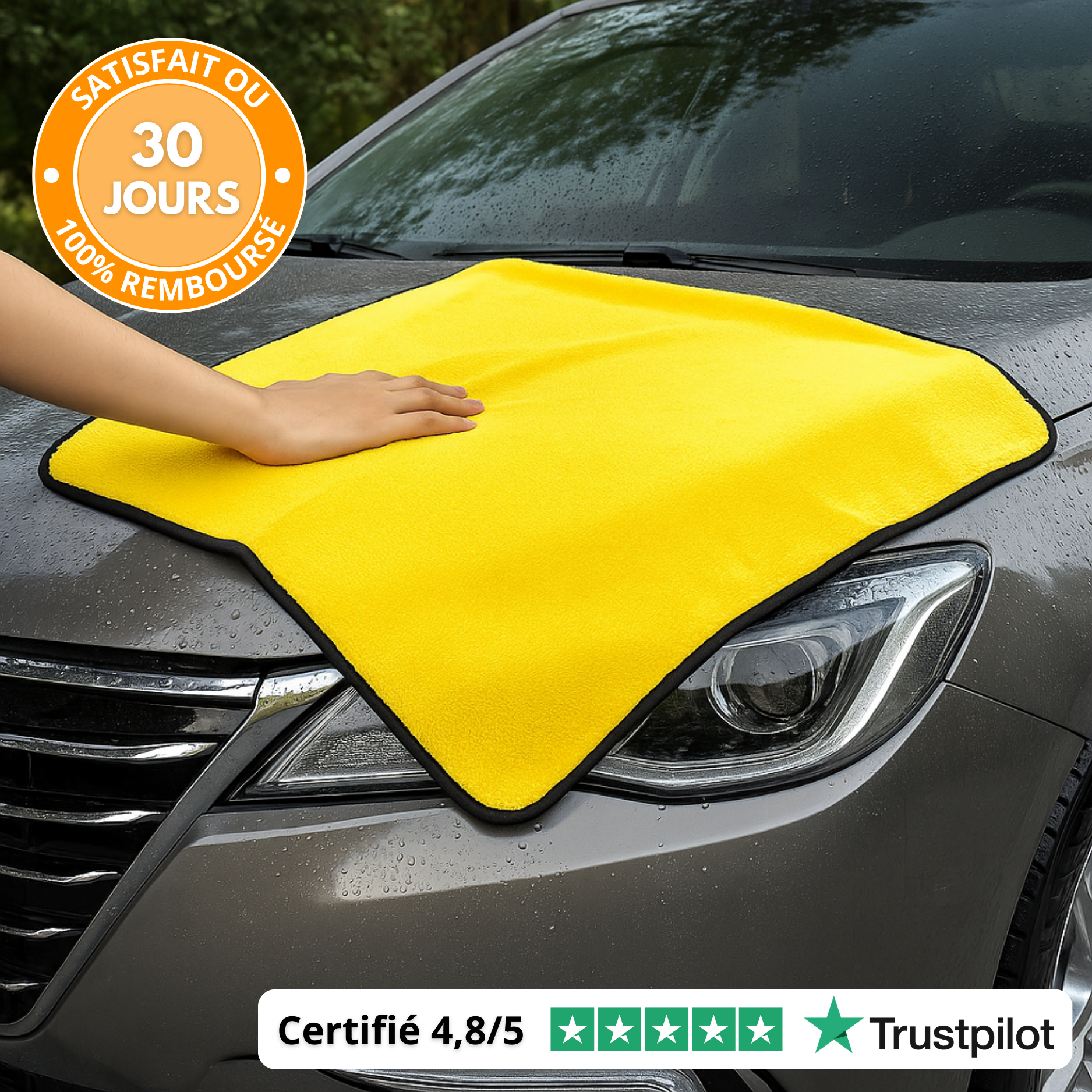 Chiffon Microfibre Voiture 30x60 cm – Super Absorbant, Doux et Épais pour Lavage, Séchage et Entretien Auto