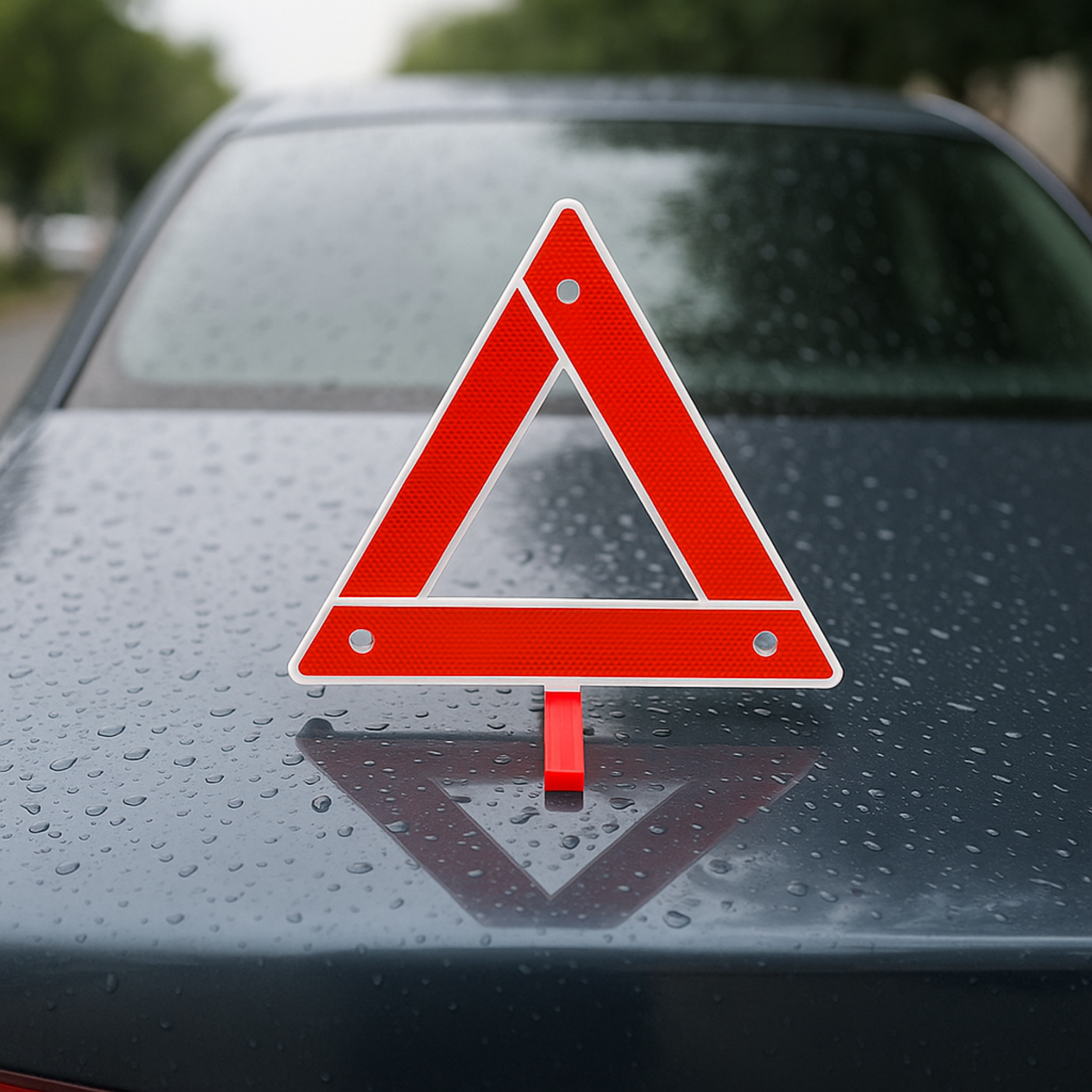 Panneau de Signalisation d'Urgence Réfléchissant pour Voiture – Triangulaire, Pliable, 30x30cm