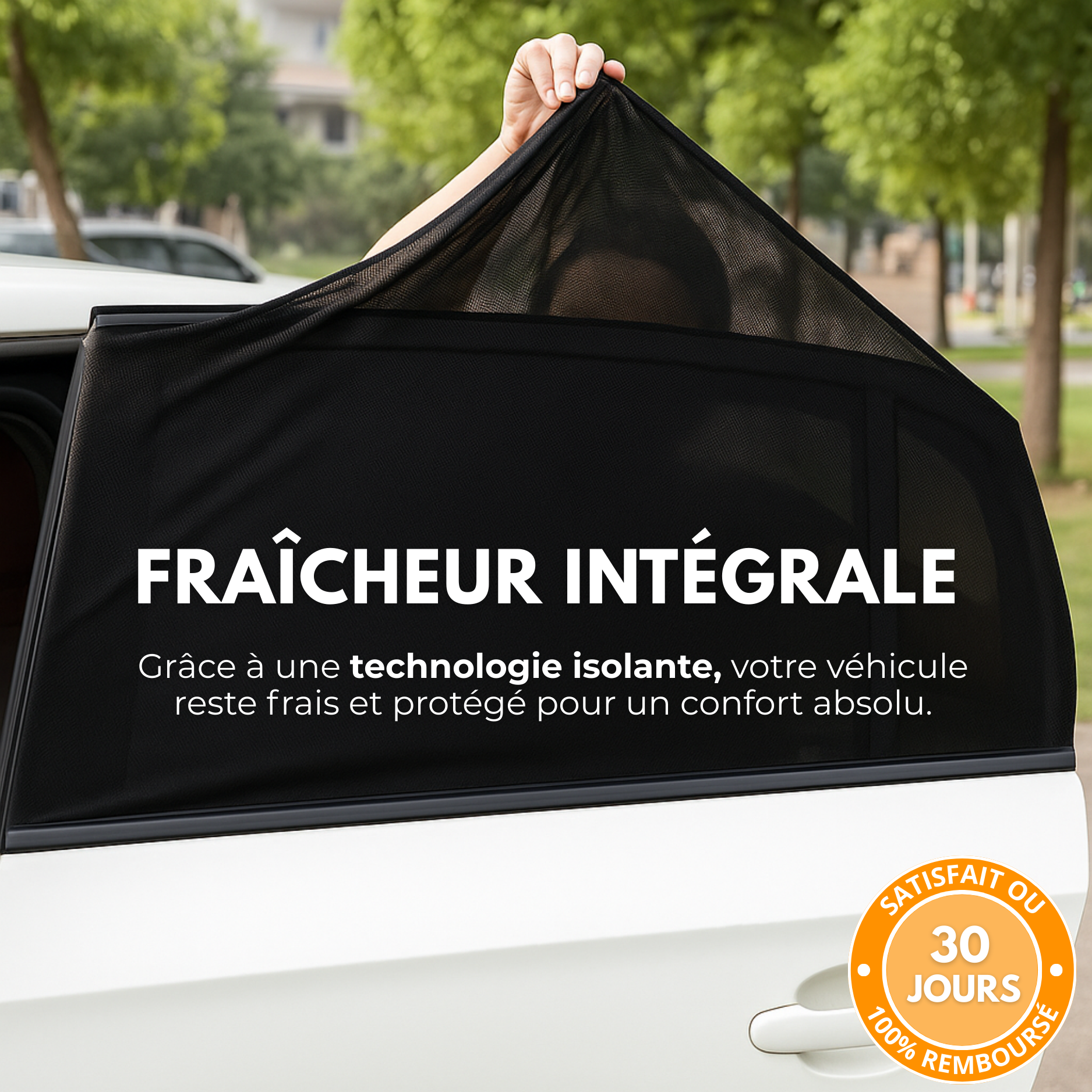 Pare-soleil arrière pour voiture – protection UV et isolation thermique respirante