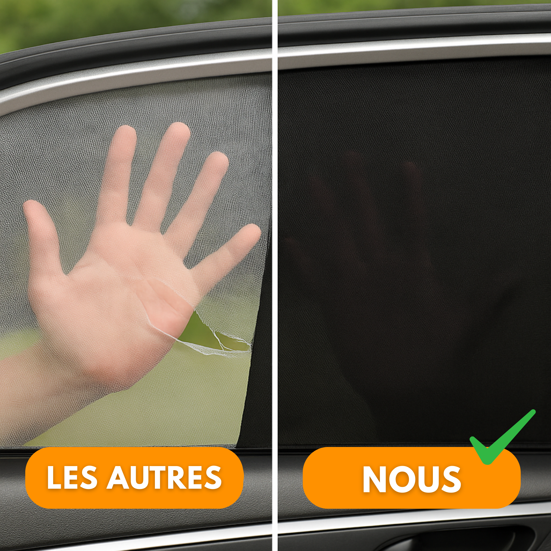 Pare-soleil arrière pour voiture – protection UV et isolation thermique respirante