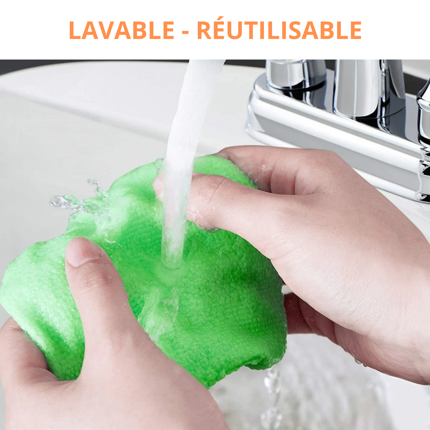 Brosse de nettoyage pour pare-brise – tête microfibre orientable et manche long