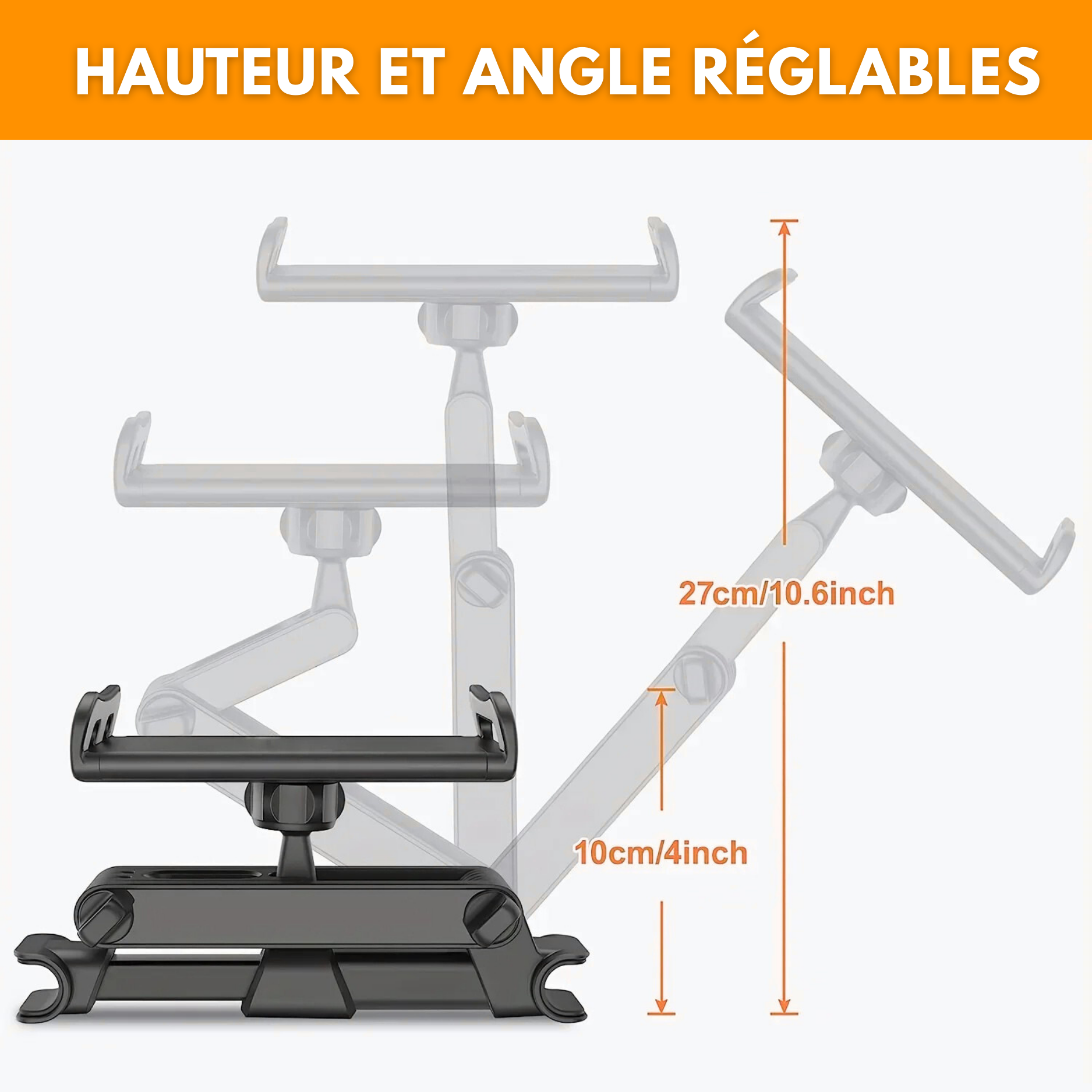 Support Voiture Universel Tablette & Smartphone – Appui-Tête Réglable