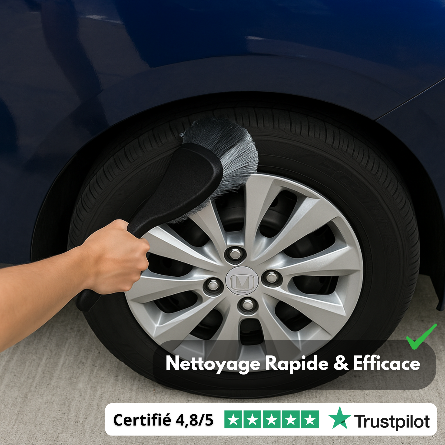 Brosse de Nettoyage Jantes Voiture – Entretien Rapide et Efficace des Roues et Pneus