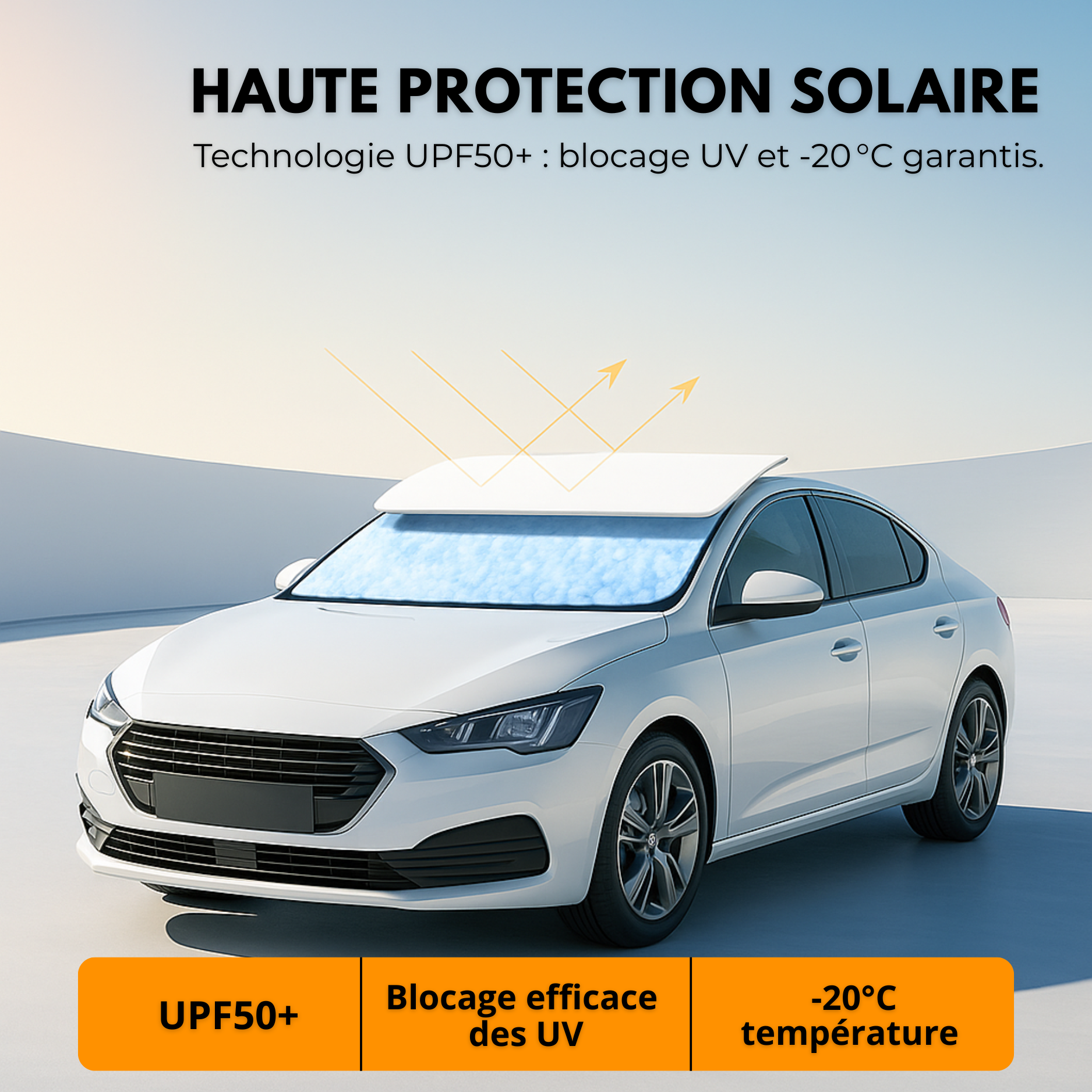 Pare-Soleil Avant Anti-Chaleur UVX 26 PRO™ – Jusqu’à -30 °C dans l’habitacle