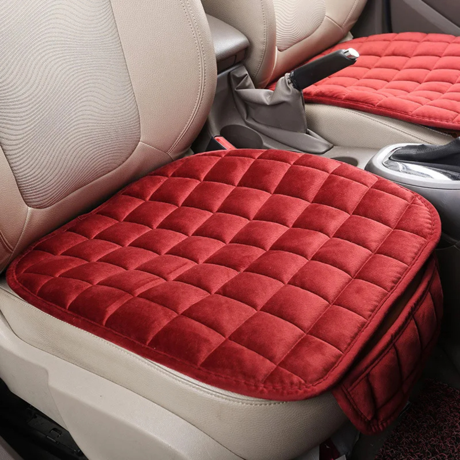 Coussin de siège voiture confortable – Housse matelassée antidérapante, protection universelle en cuir pour siège auto