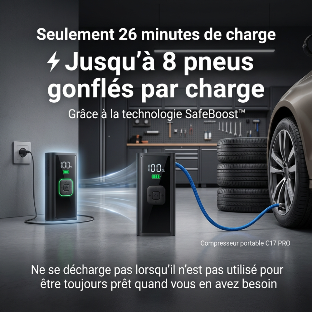 C17 Pro™ – Compresseur d’Air Professionnel et Intelligent Sans Fil