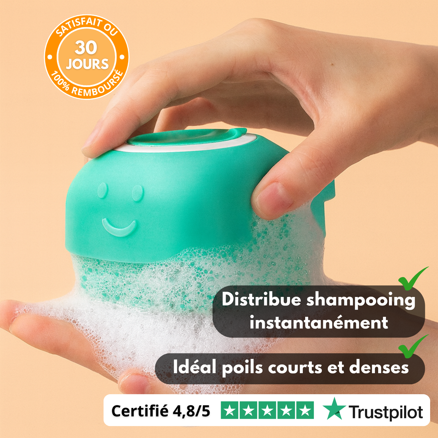 BathEase™ – Brosse de Bain Distributrice pour Animaux