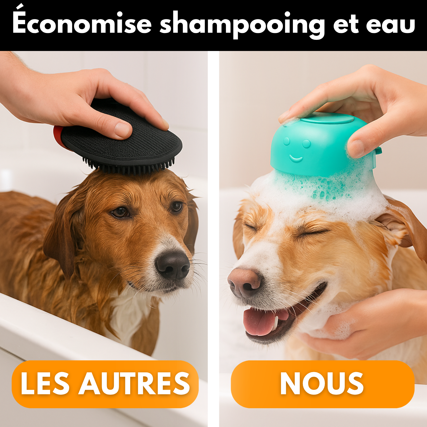 BathEase™ – Brosse de Bain Distributrice pour Animaux