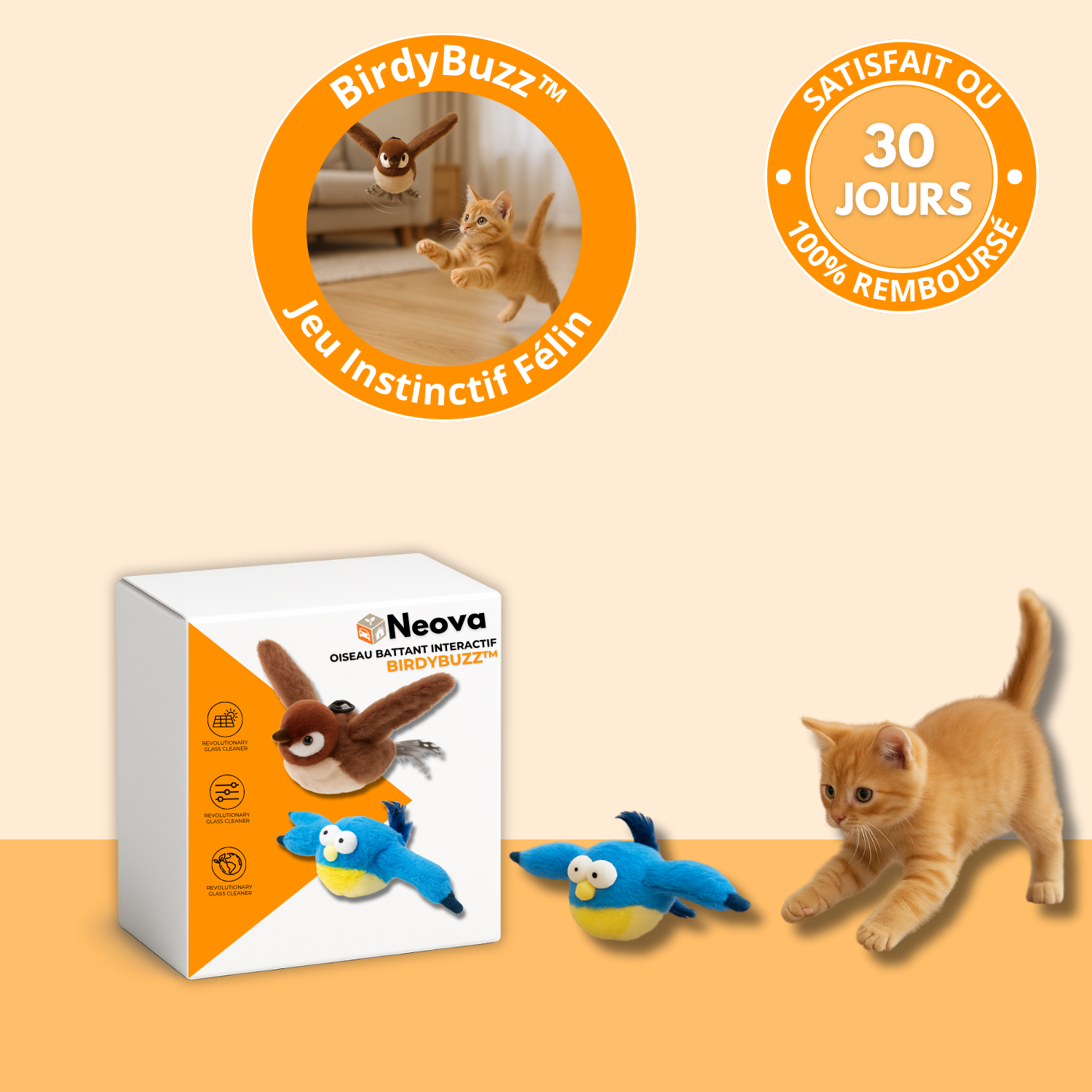 BirdyBuzz™ – Oiseau Volant Interactif pour Chats