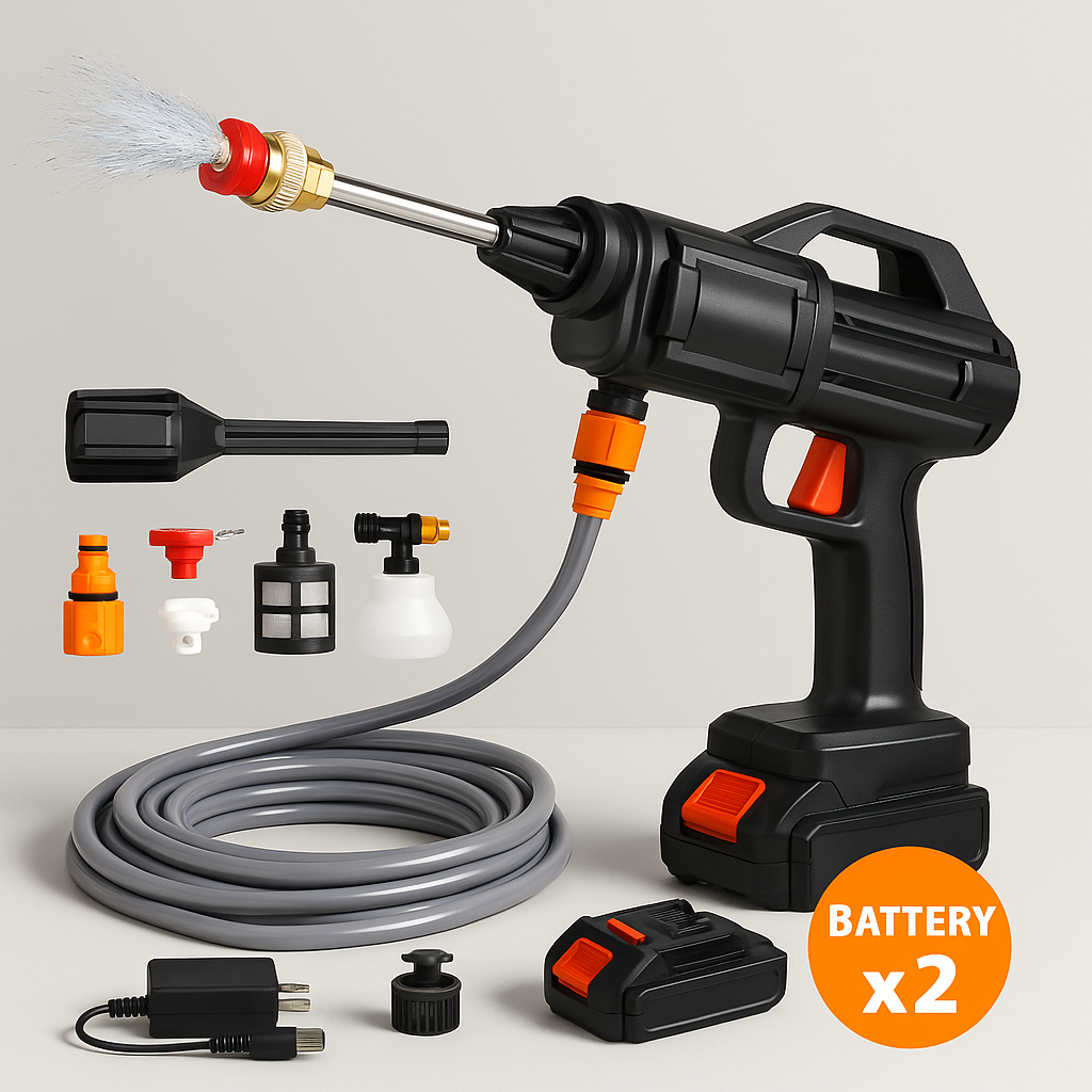 Nettoyeur Haute Pression Sans Fil à Batterie – Usage Domestique & Auto