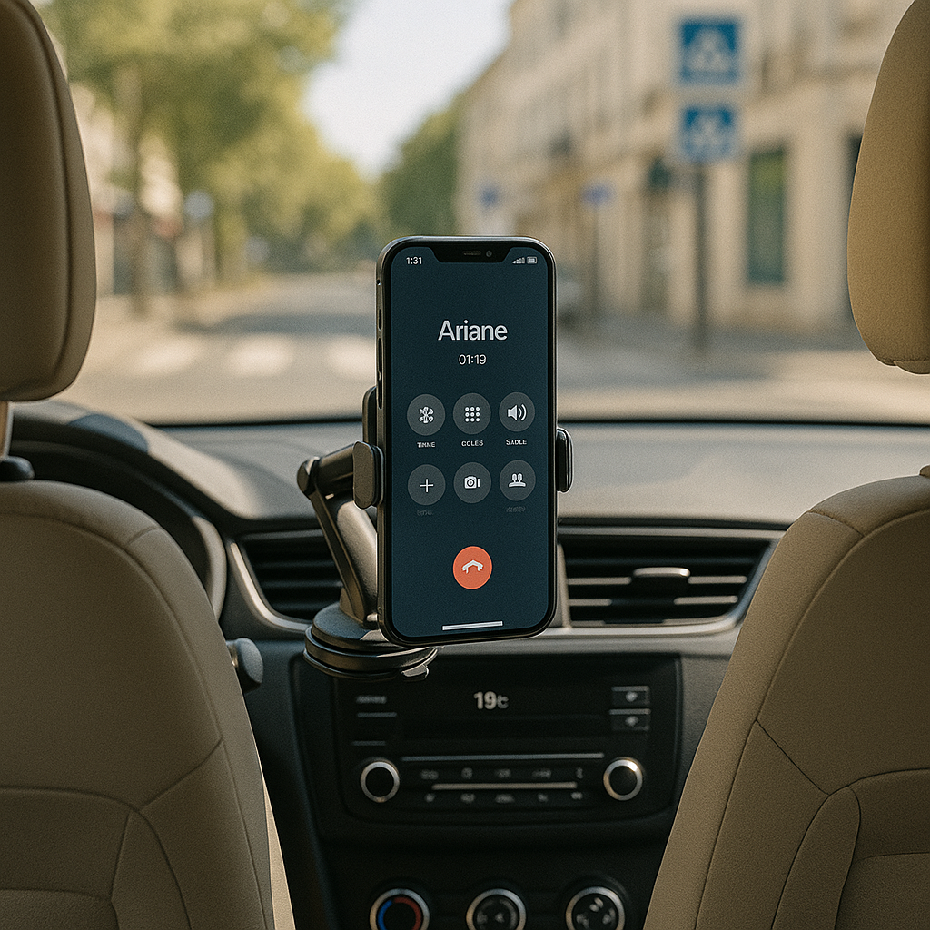 Support téléphone voiture avec ventouse et rotation 360°
