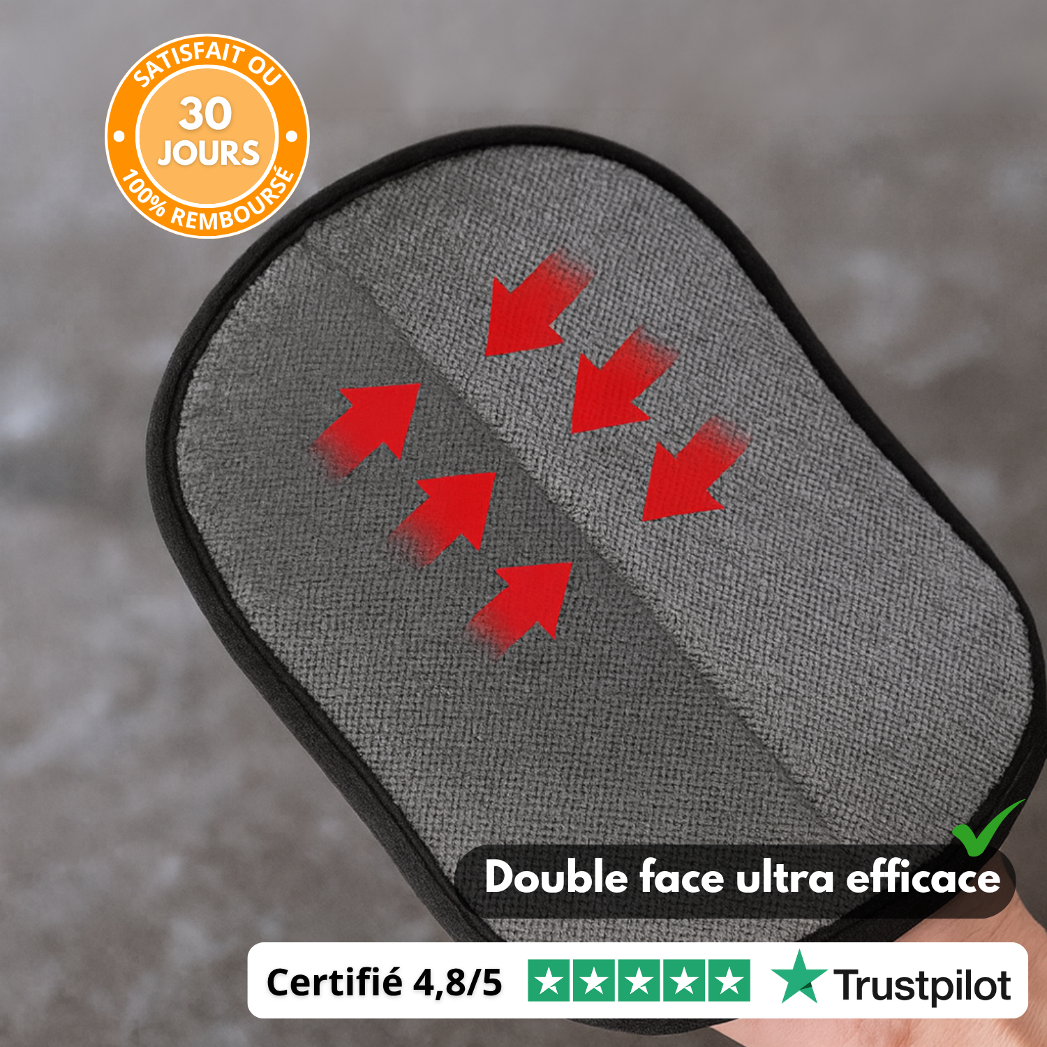 CleanPaws -  Gants Anti Poils Double Face
