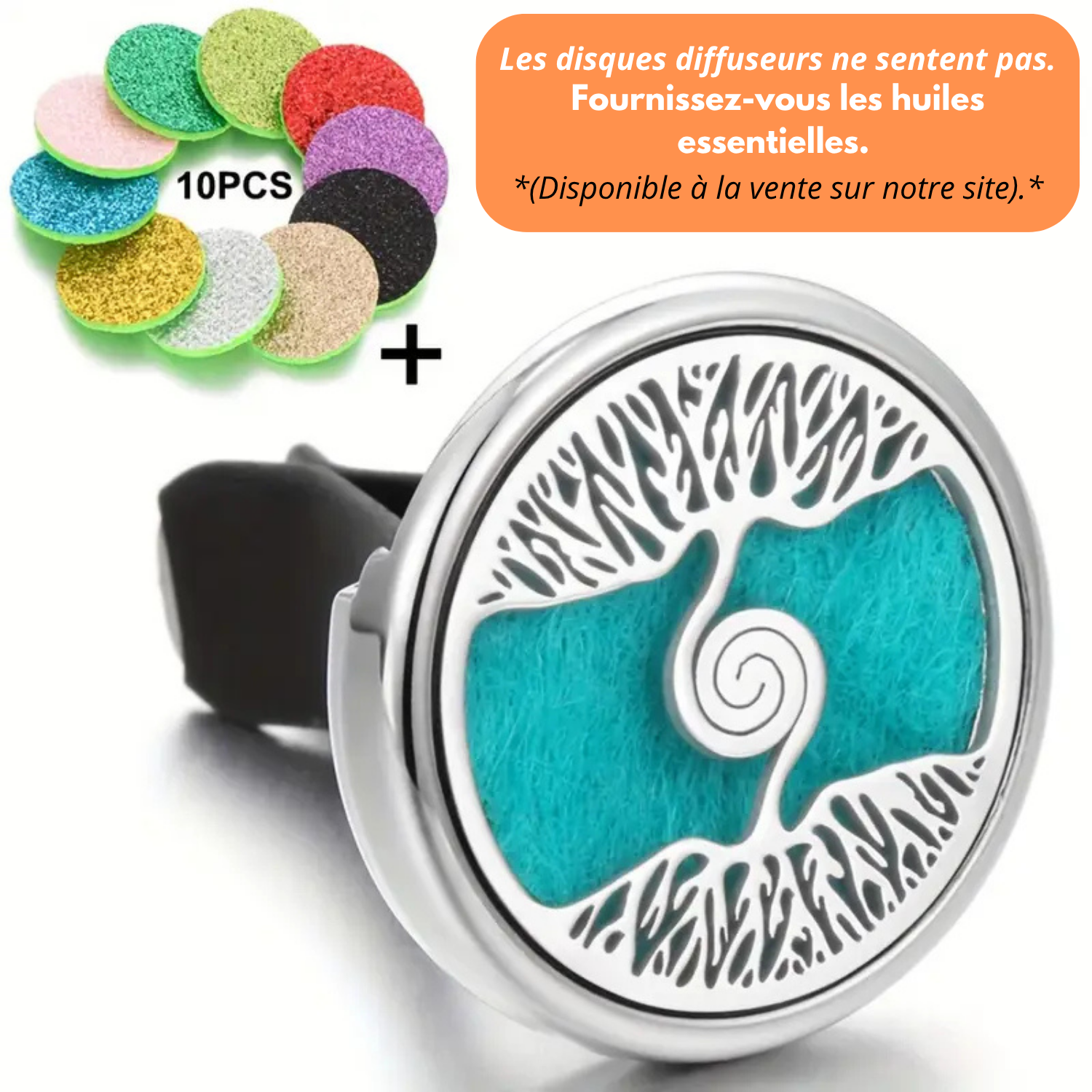 Diffuseur de Parfum Voiture avec 10 Pendentifs Rechargeables
