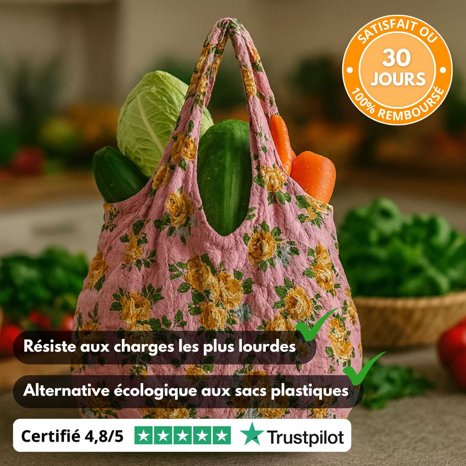 EcoBag™ – Sac extensible réutilisable et éco-responsable