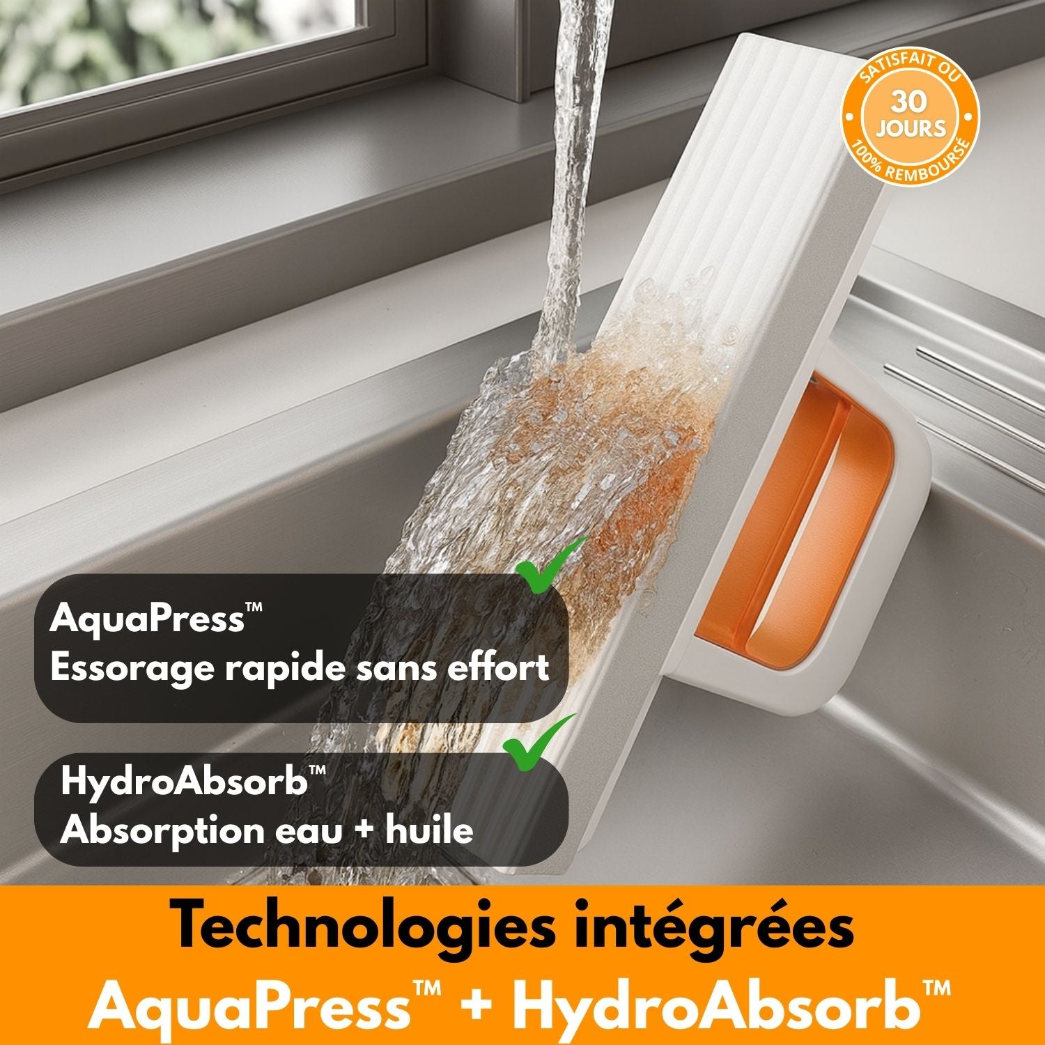 Vadrouille Éponge Innovante – Rotative, Absorbante et Facile à Utiliser