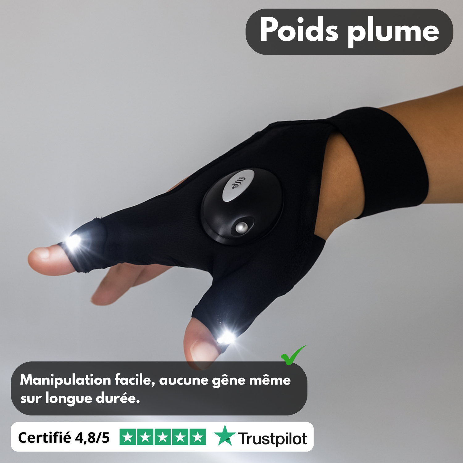 LumaGrip™ – gants lumineux de précision