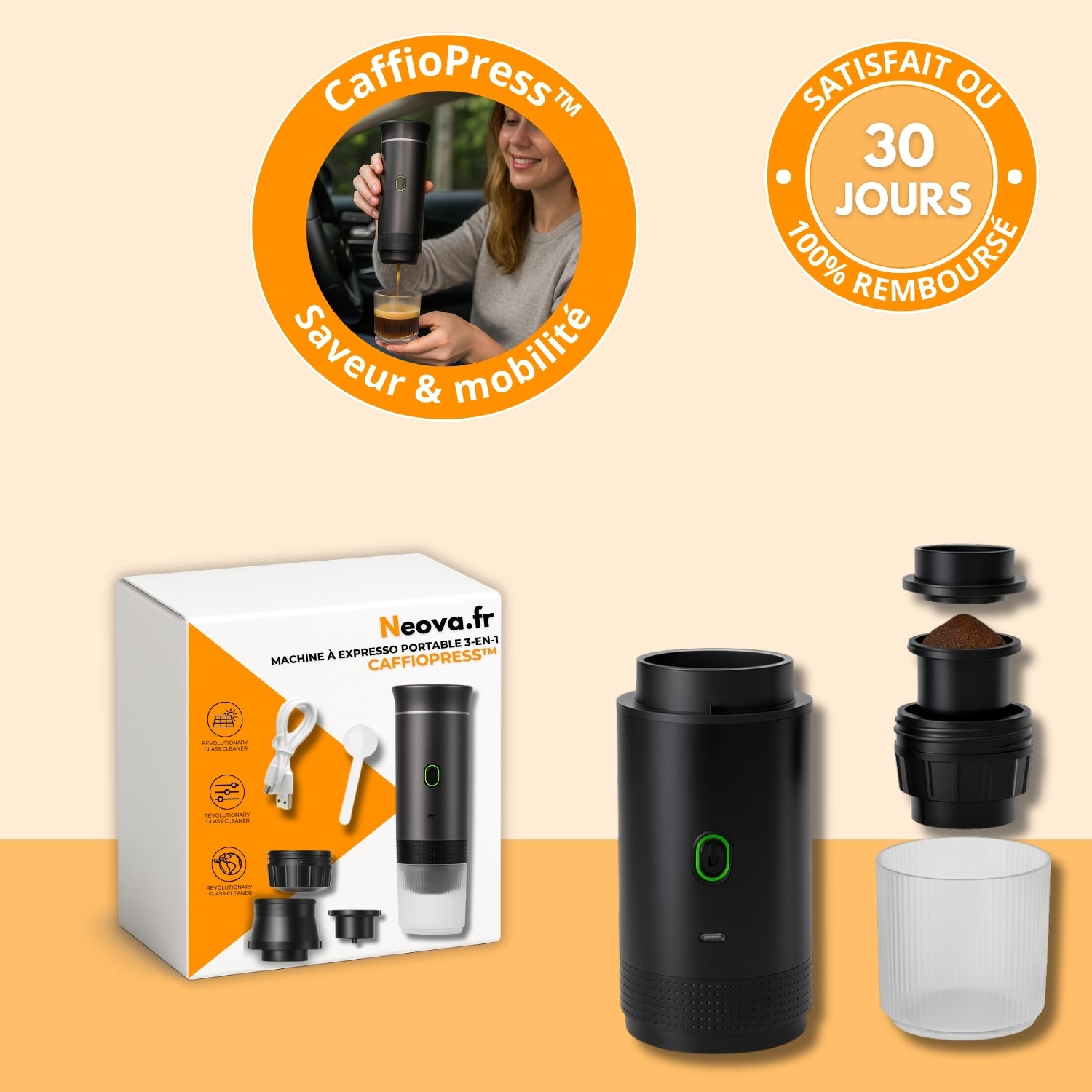 CaffioPress™ – Machine Expresso Portable 3-en-1