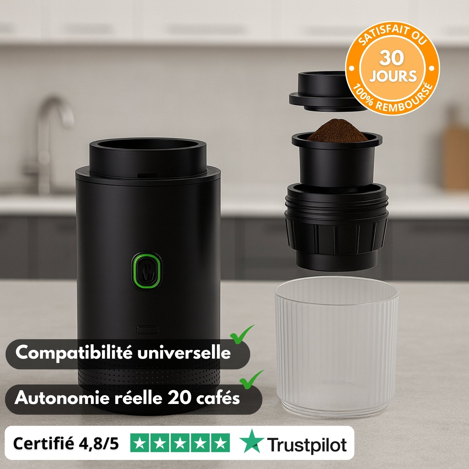 CaffioPress™ – Machine Expresso Portable 3-en-1