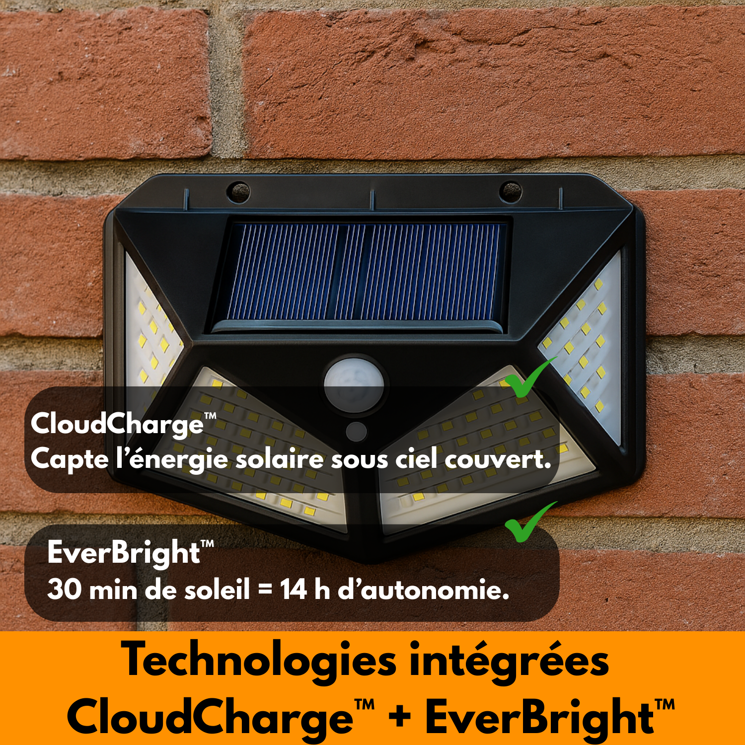 SentinelSun™ – Projecteur Solaire Détecteur 100LED