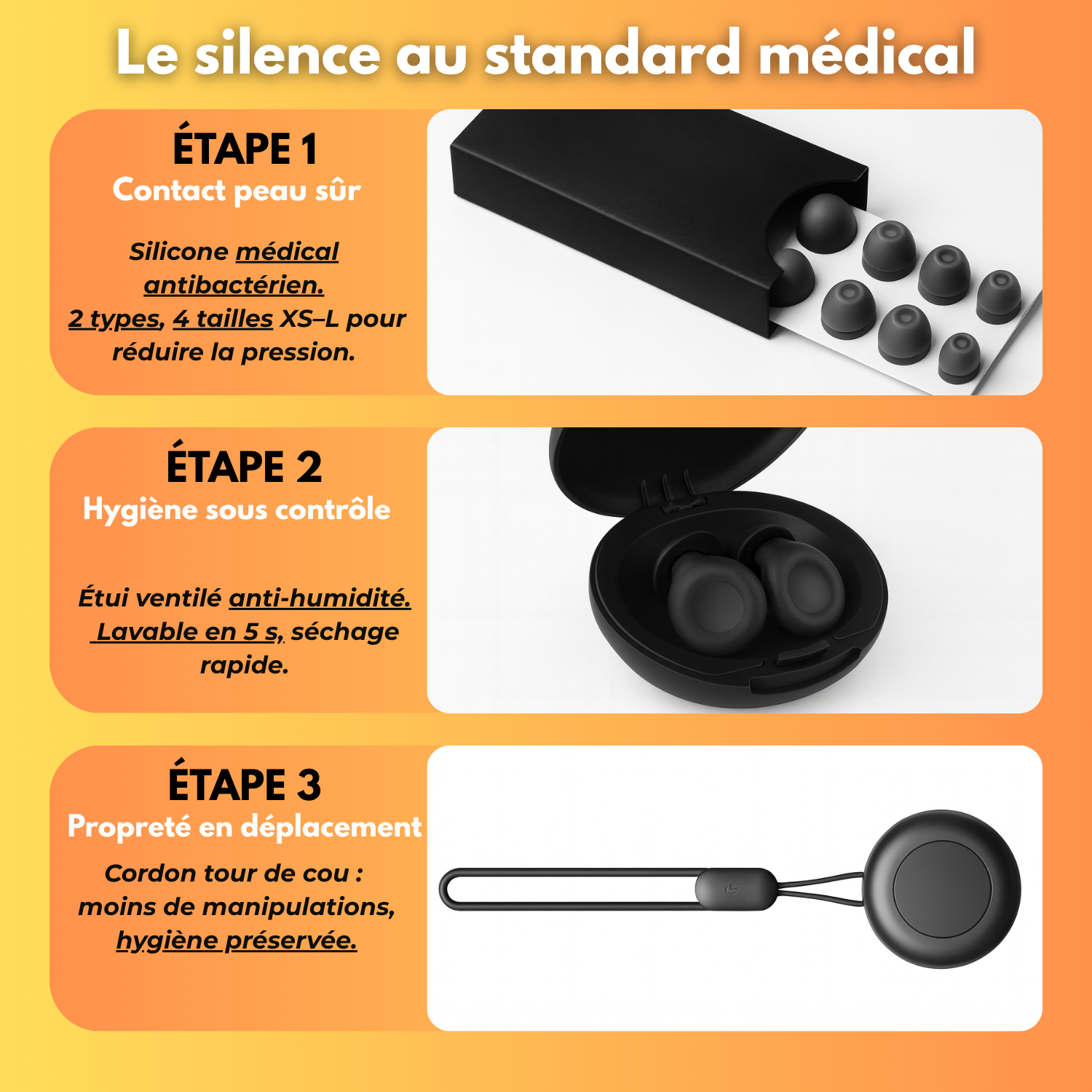 H107 PRO™ – Bouchons d’oreilles 27 dB pour un silence absolu