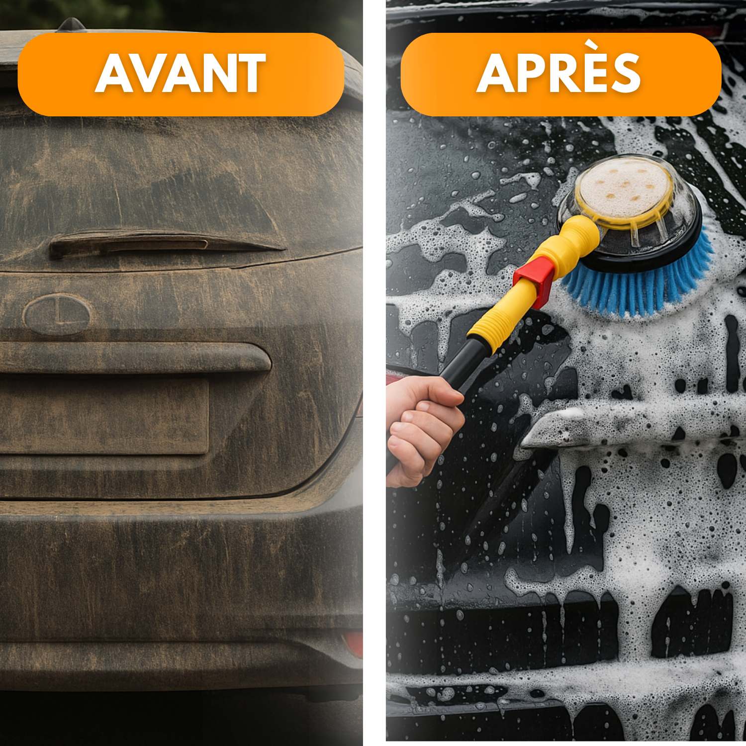 HydroSpin360 | Brosse rotative à mousse active sans électricité
