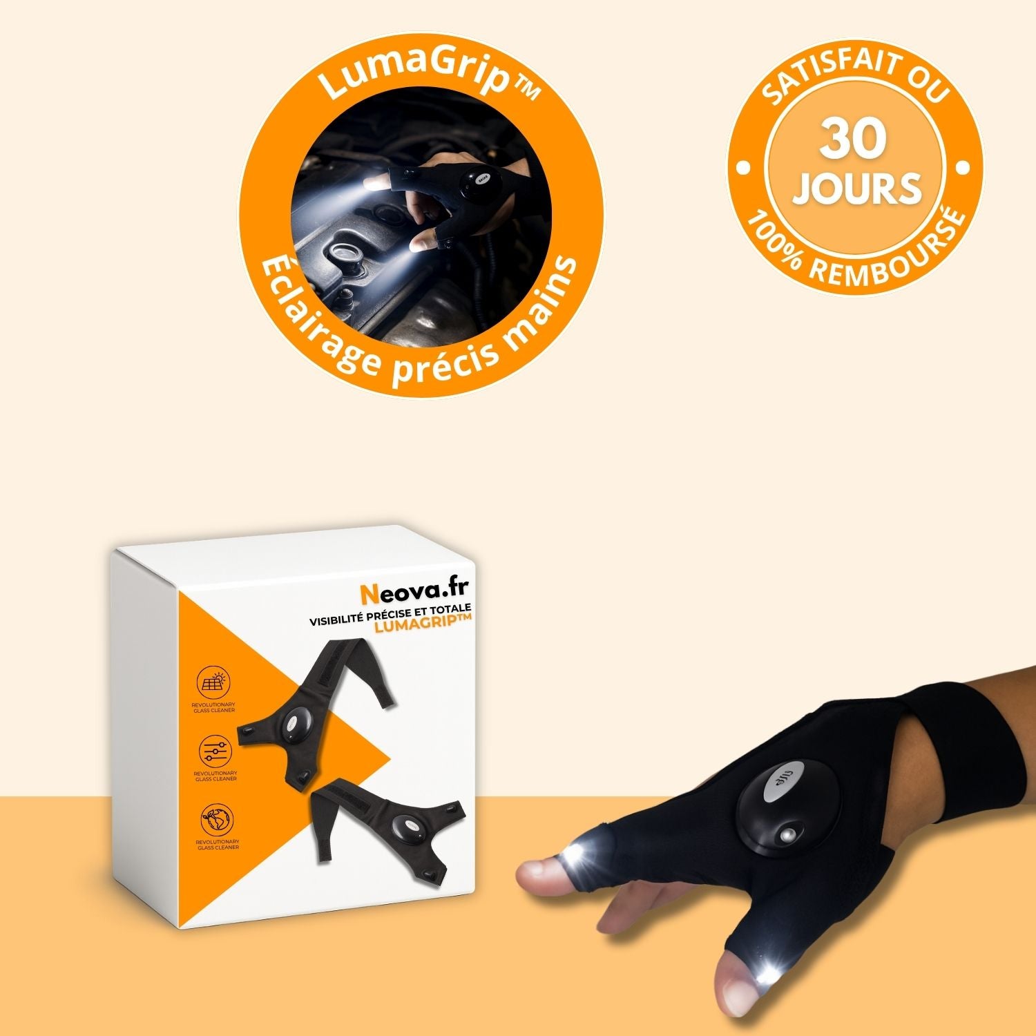 LumaGrip™ – gants lumineux de précision