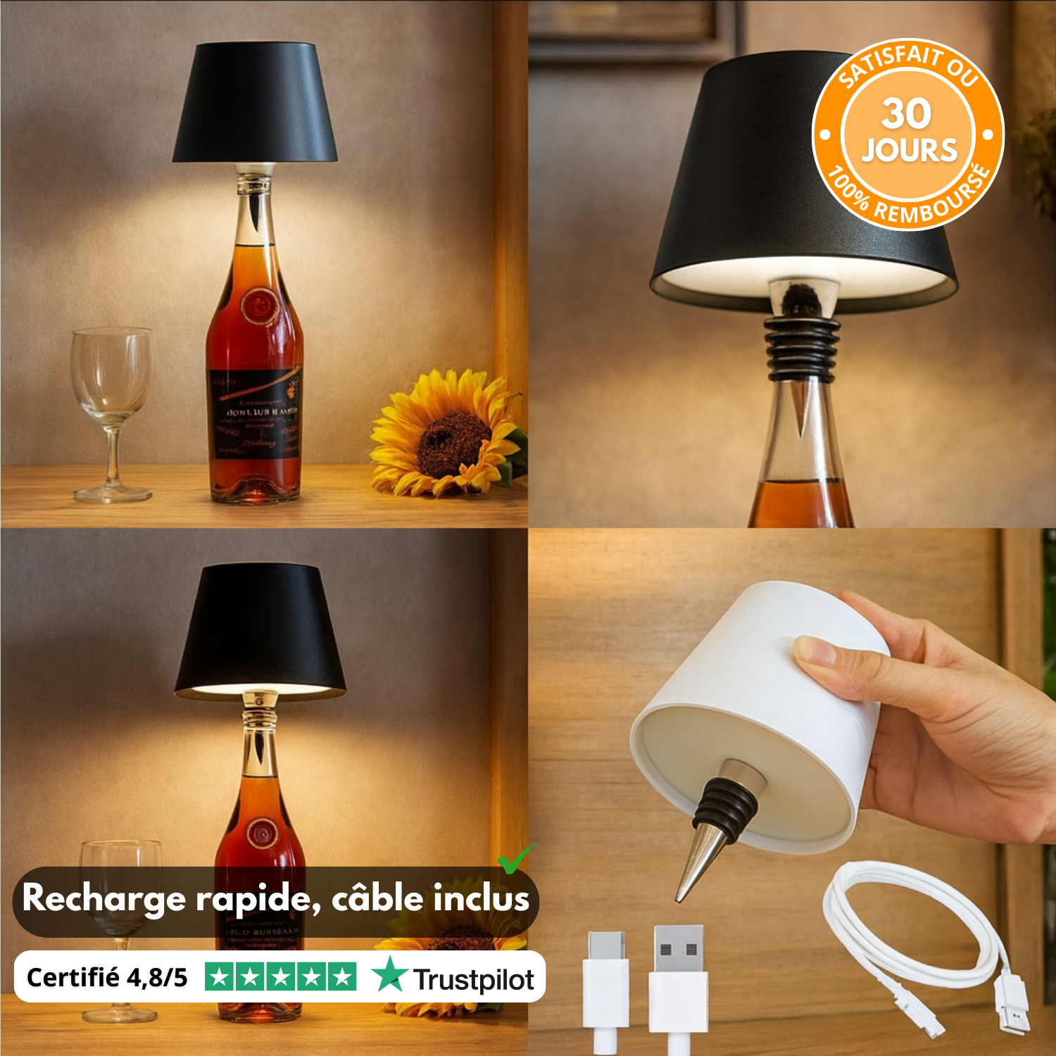 Lampes décoratives étanches pour bouteilles