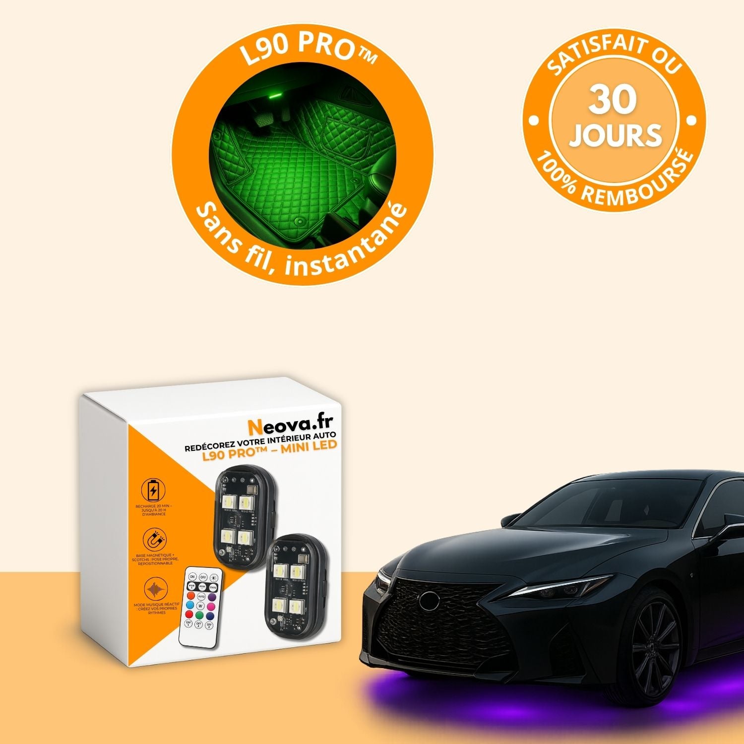 L90 PRO™ – Transformez l’ambiance de votre voiture en un instant