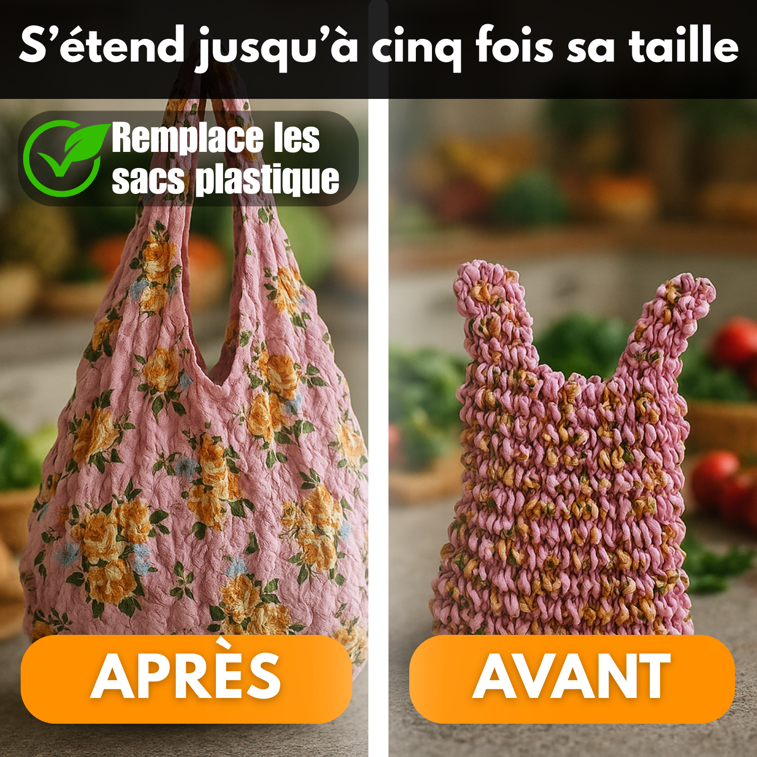 EcoBag™ – Sac extensible réutilisable et éco-responsable
