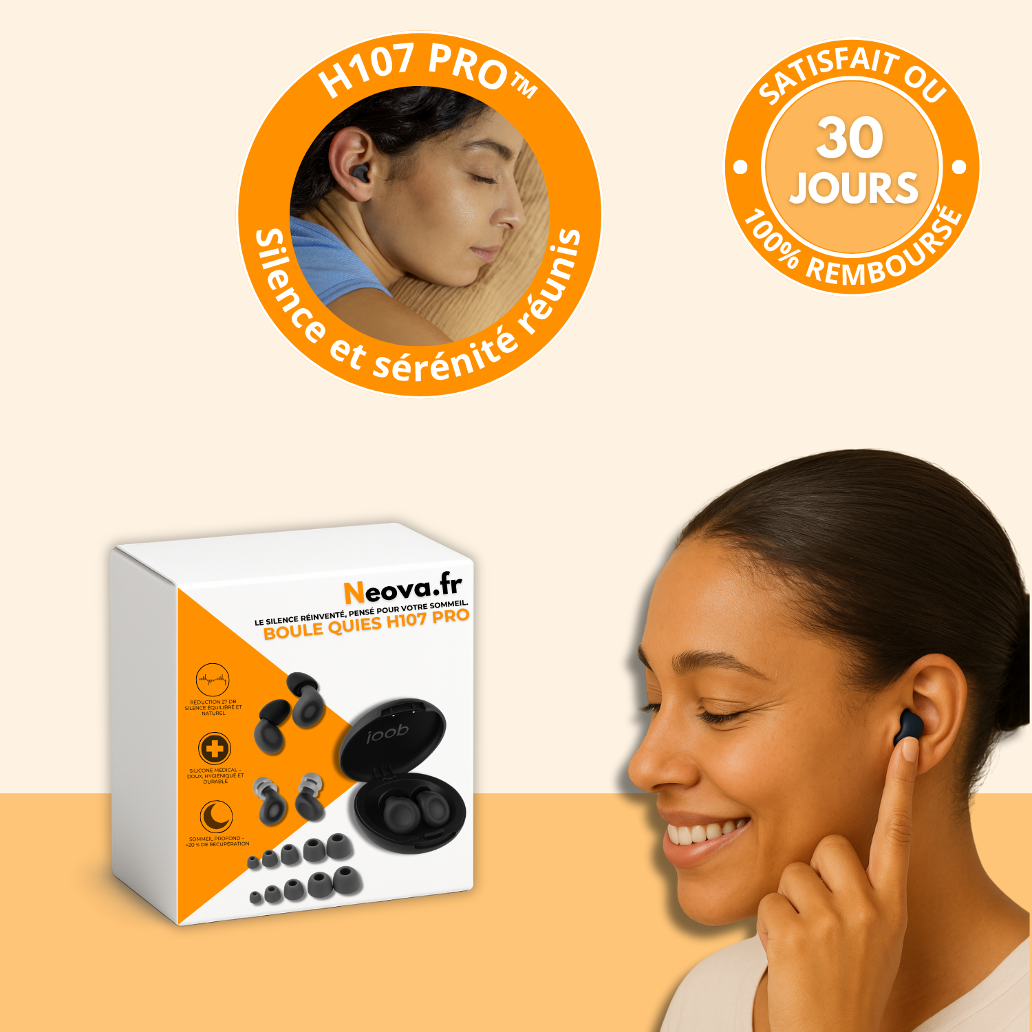 H107 PRO™ – Bouchons d’oreilles 27 dB pour un silence absolu