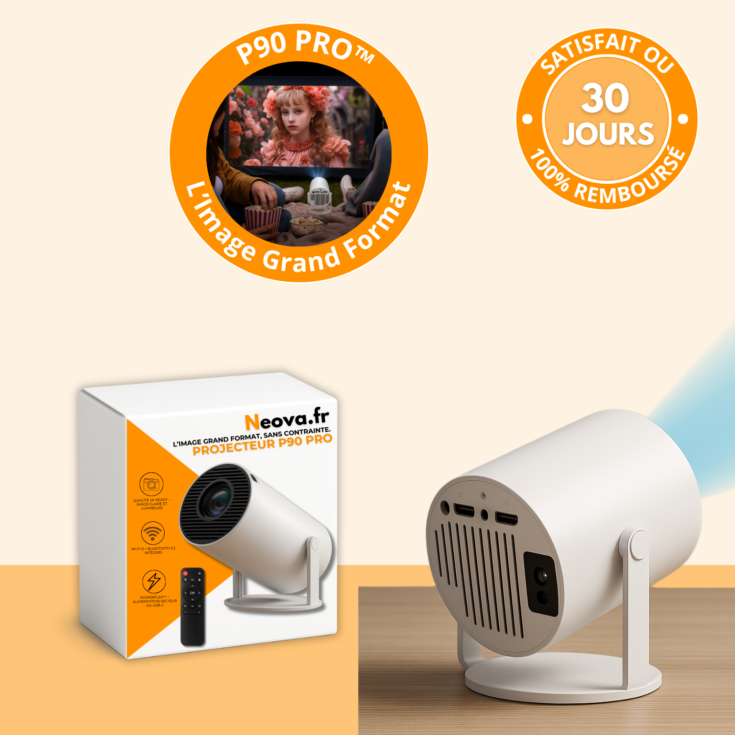 P90 PRO™ – Projecteur HD Intelligent Sans Fil