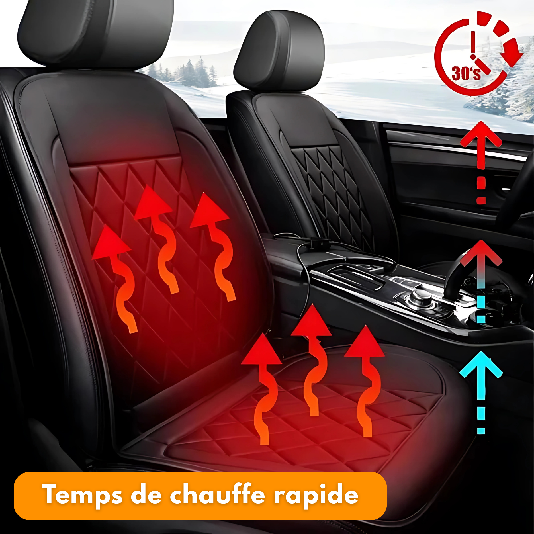 Housse Chauffante Voiture pour Siège Auto – Confort Thermique Hiver