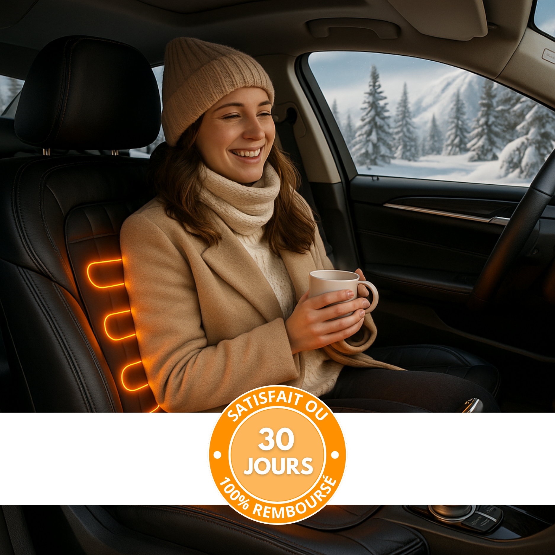 Housse Chauffante Voiture pour Siège Auto – Confort Thermique Hiver