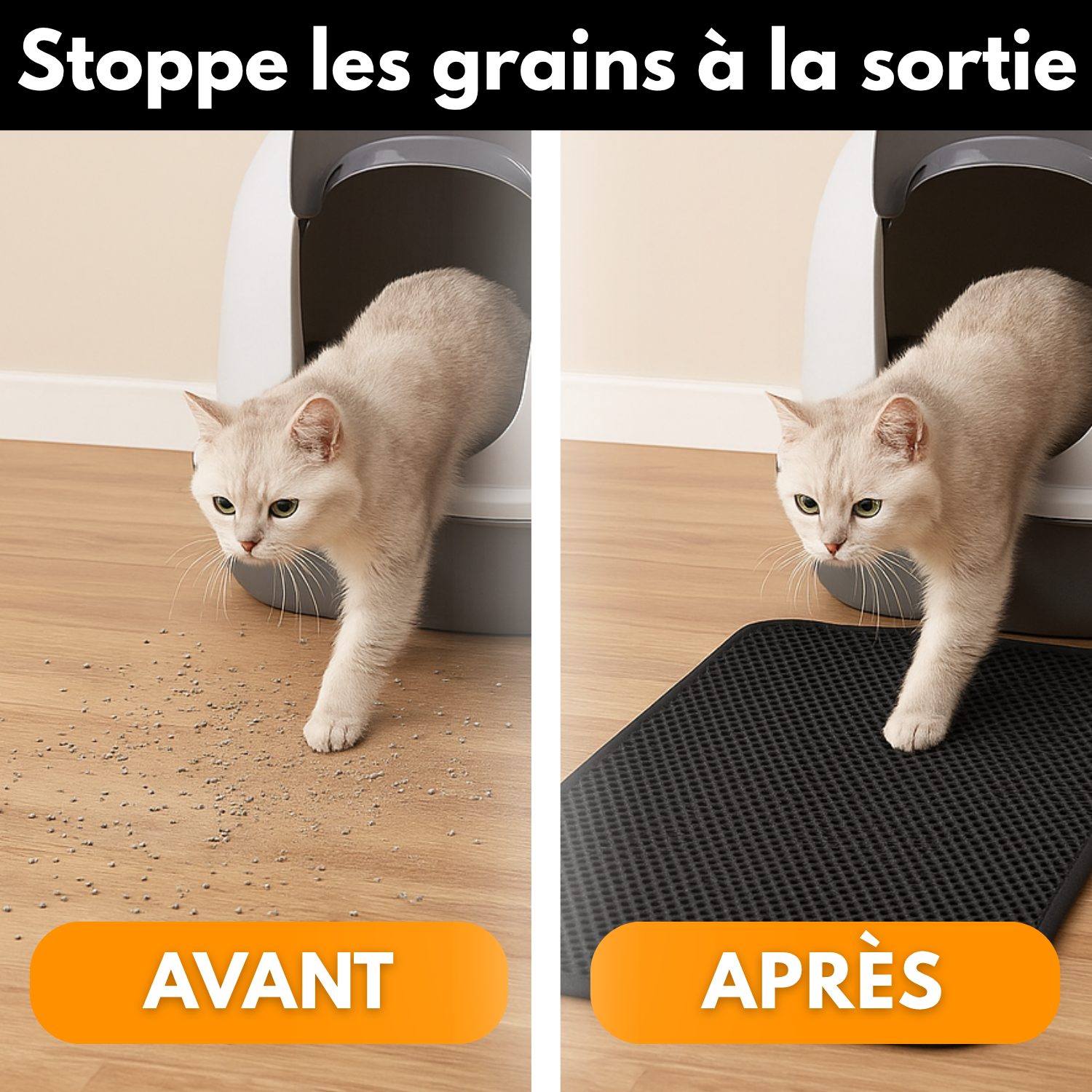 LitterGuard™ – Tapis Anti-Grains pour Litière
