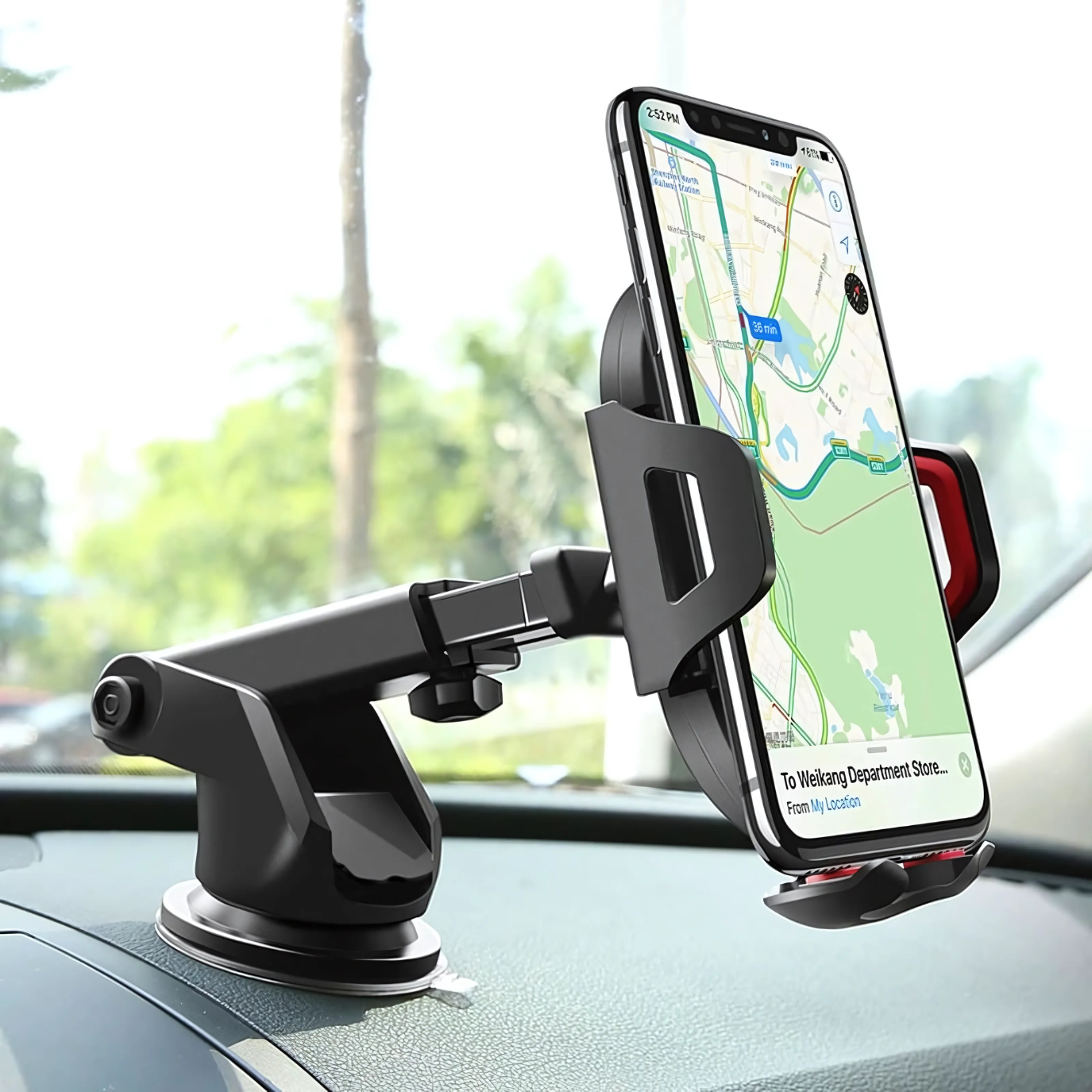 Support téléphone voiture avec ventouse et rotation 360°