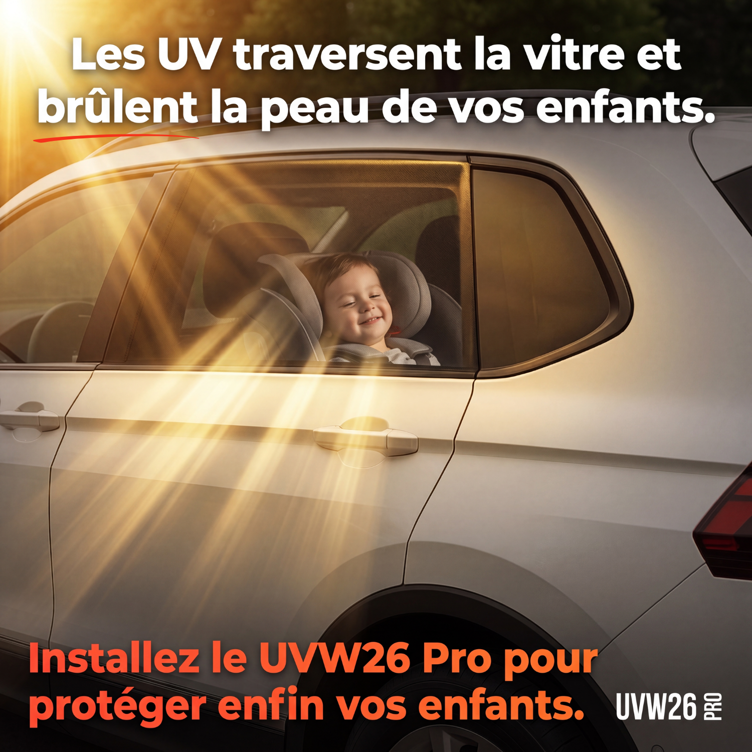 Pare-Soleil Arrière Voiture Universel UVW 26 PRO (2pcs) – Anti-UV & Anti-Chaleur