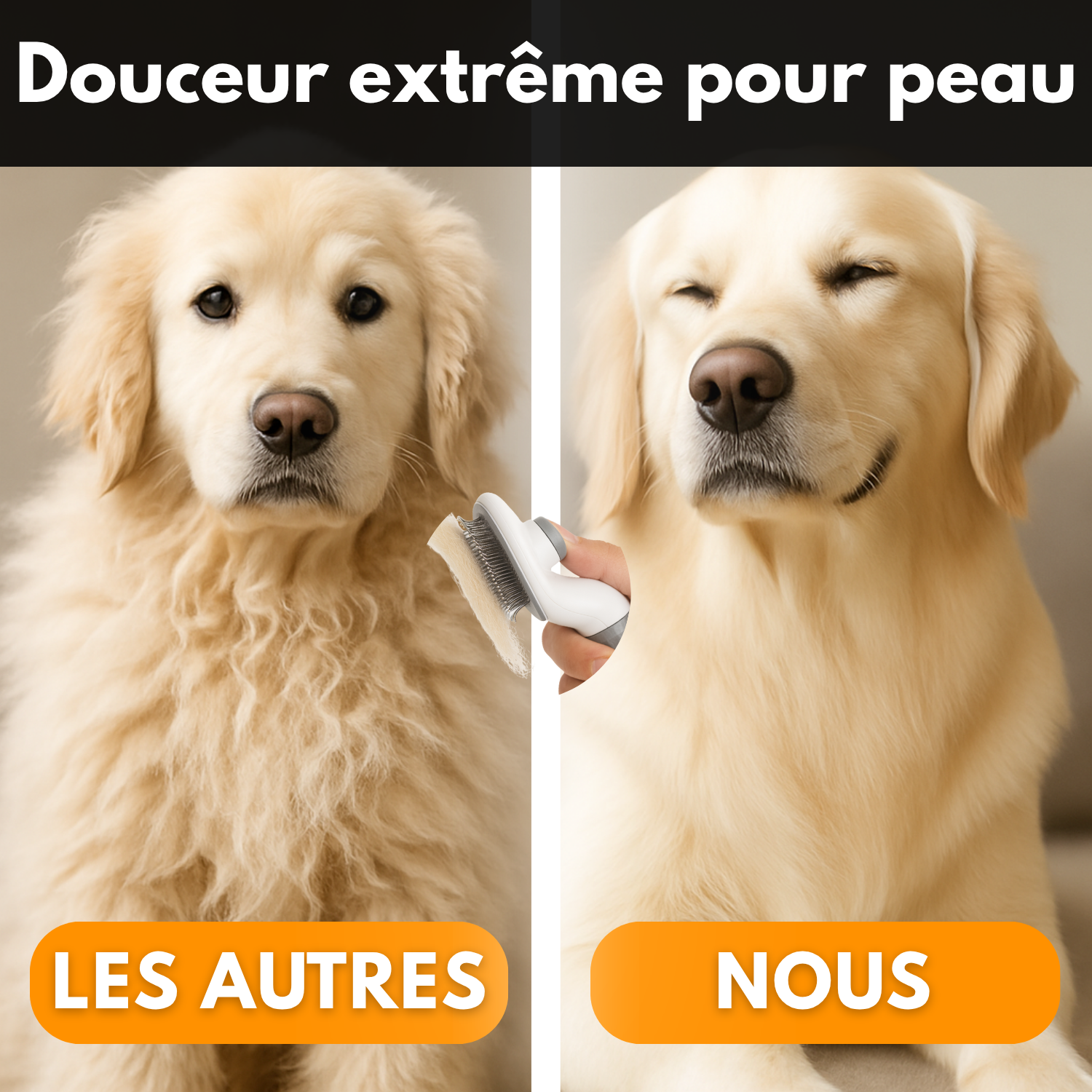 PurrClean™ – Brosse à Picots Courbés, Éjection Facile
