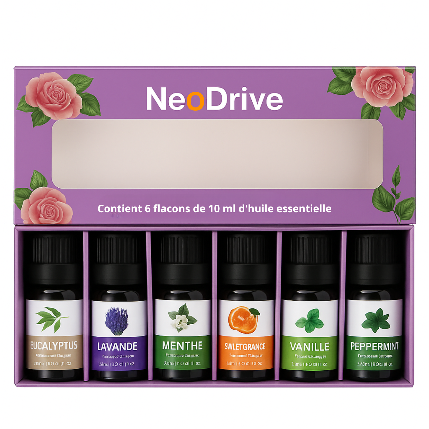 Coffret 6 Huiles Essentielles pour Diffuseur de Voiture