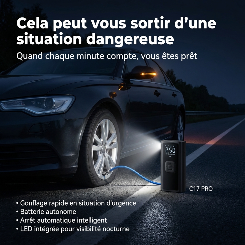 C17 Pro™ – Compresseur d’Air Professionnel et Intelligent Sans Fil