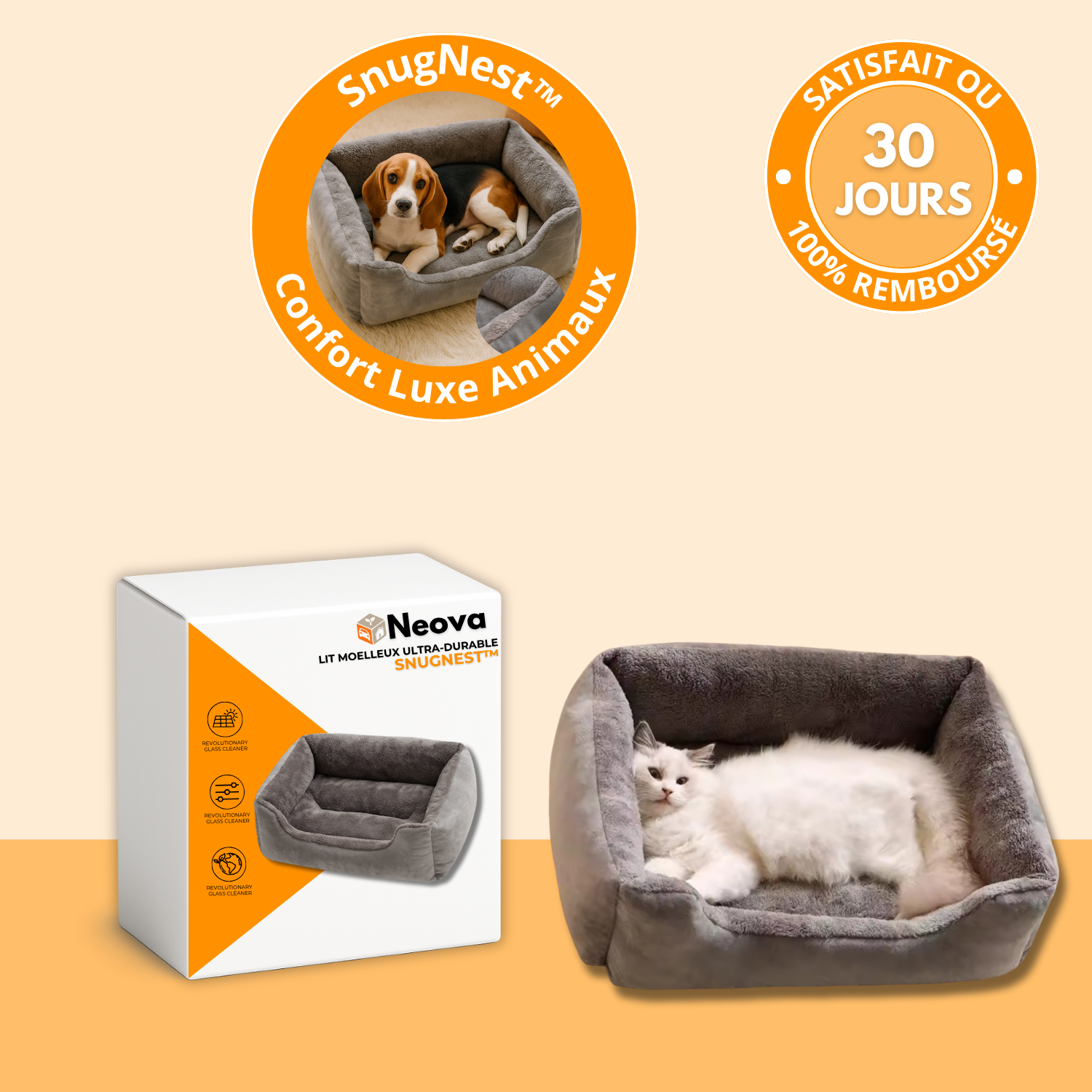 SnugNest™ – Panier Douillet Premium pour Animaux