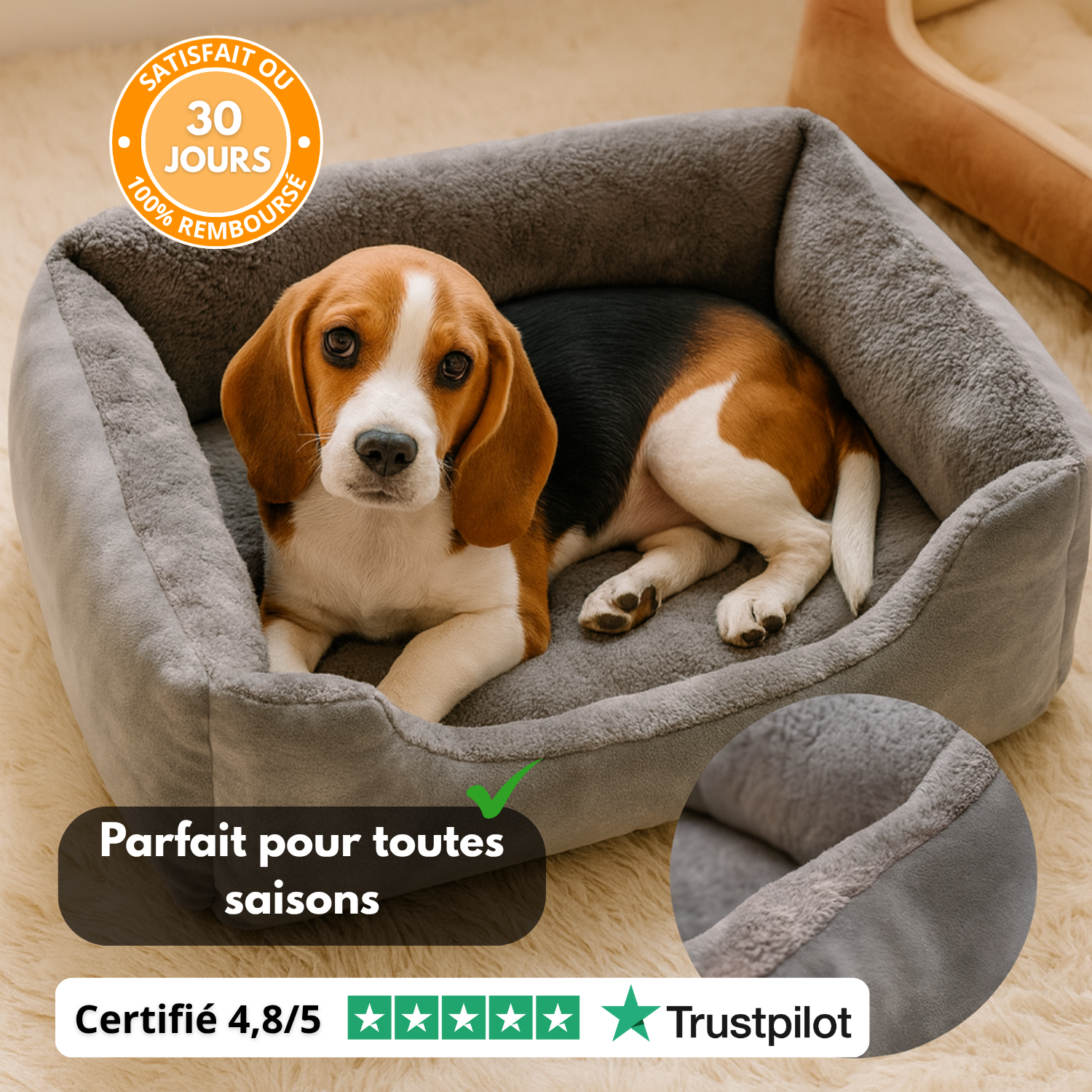 SnugNest™ – Panier Douillet Premium pour Animaux