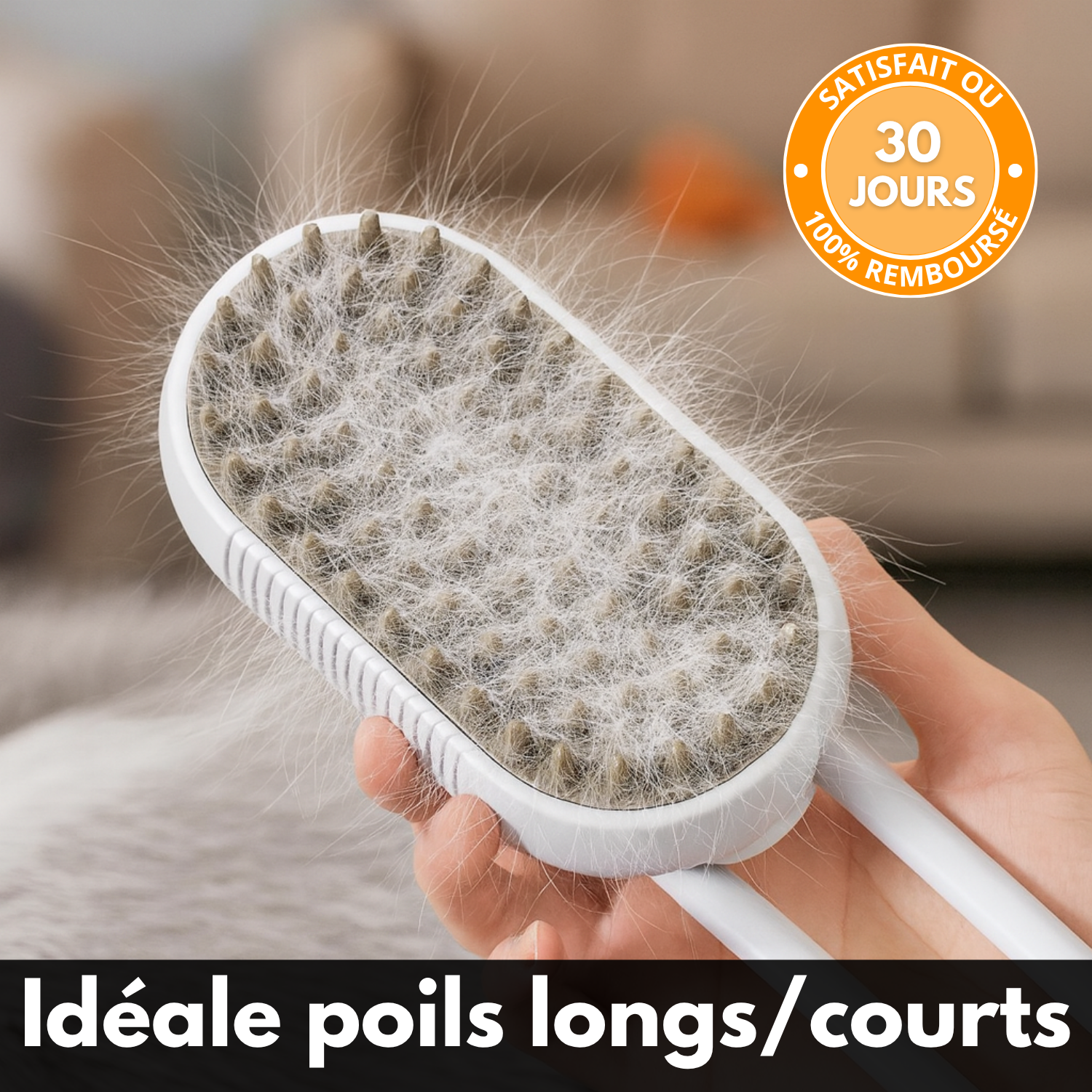 SteamBrush – Brosse Vapeur Rechargeable pour Animaux