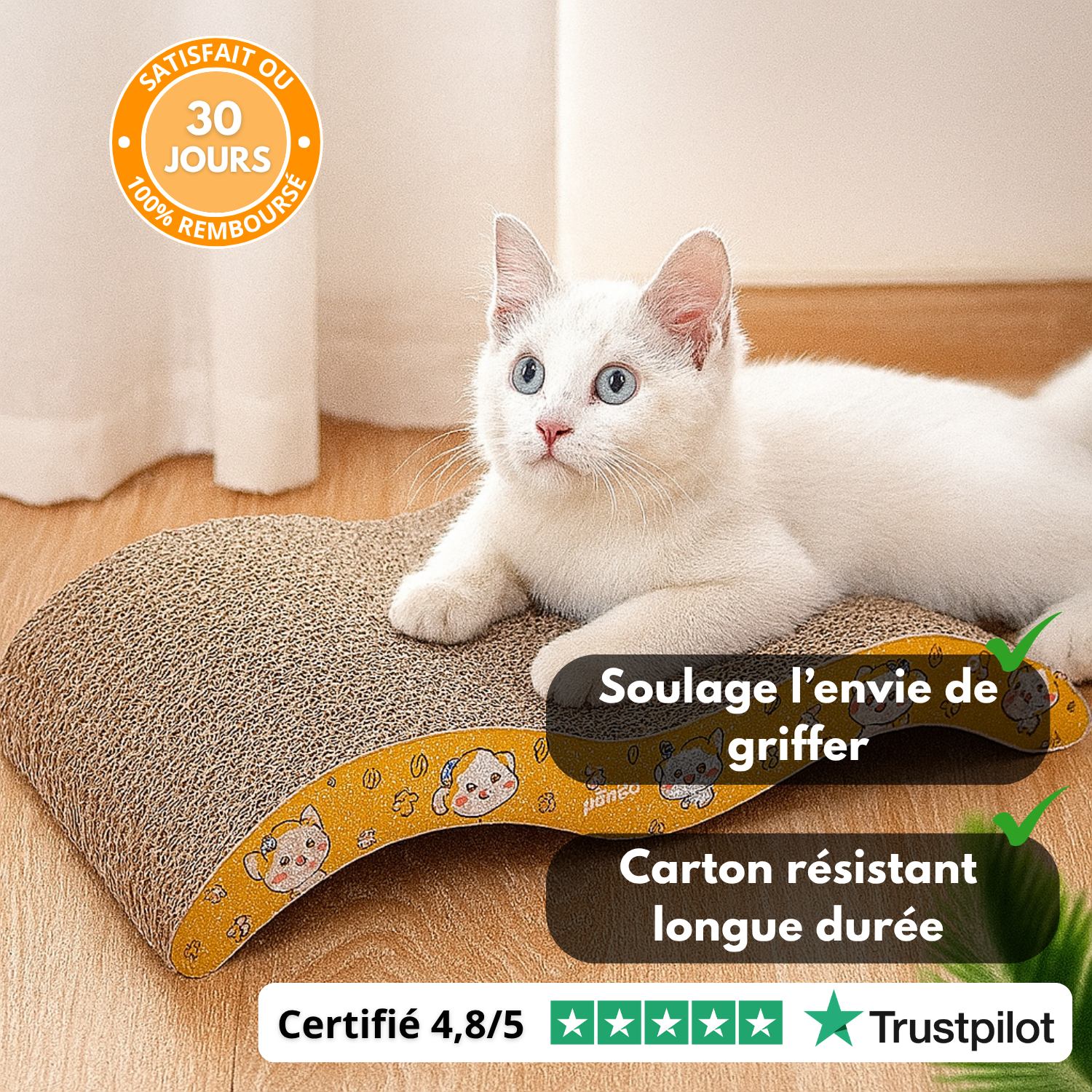 WaveScratch™ – Griffoir Ondulé Relaxant pour Chats