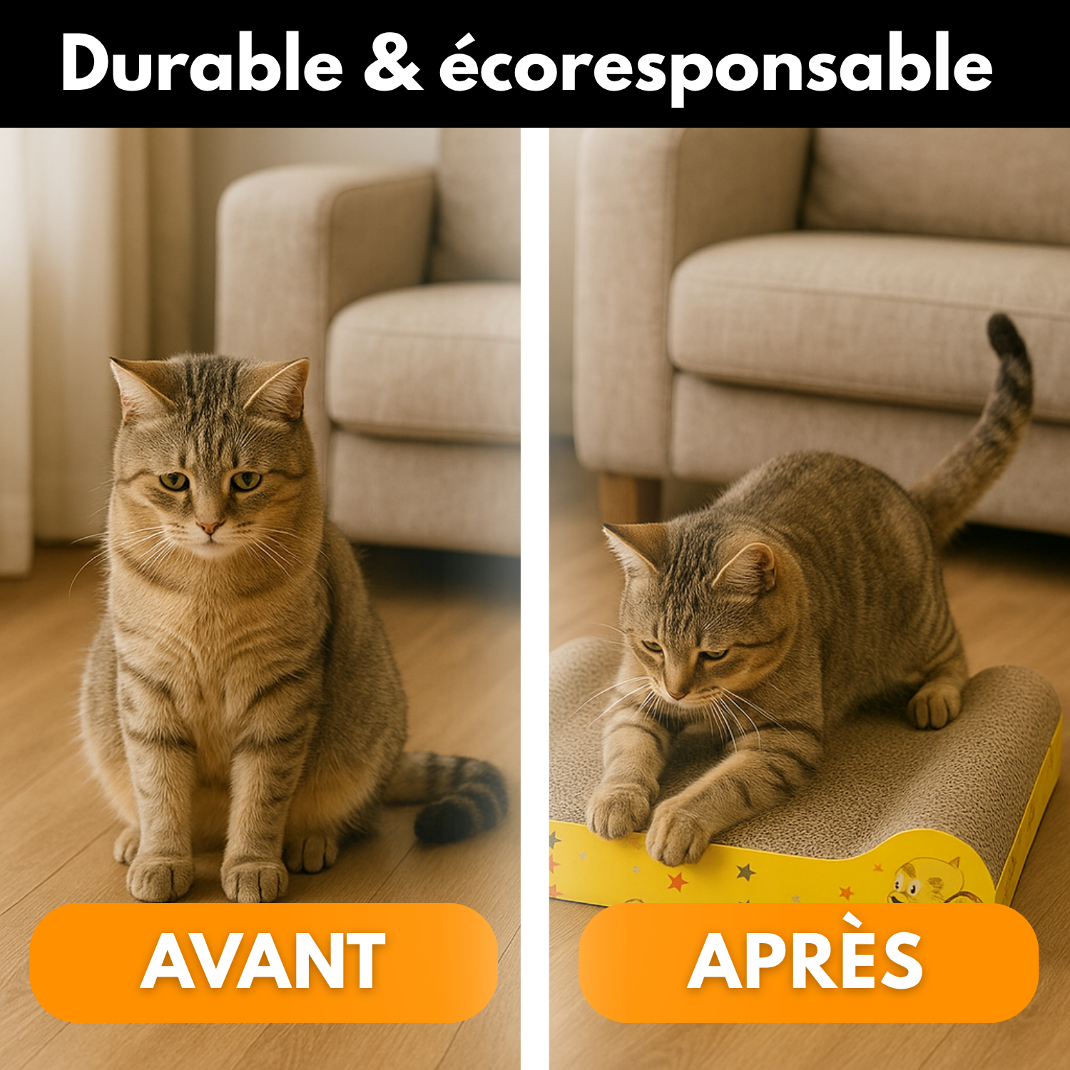 WaveScratch™ – Griffoir Ondulé Relaxant pour Chats