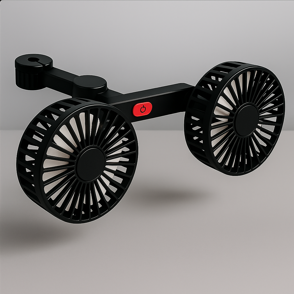 AirCool 360 – Ventilateur Double Tête Ultra-Frais pour Voiture