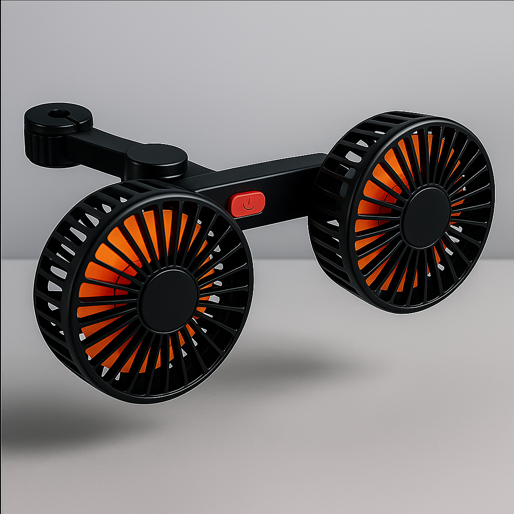 AirCool 360 – Ventilateur Double Tête Ultra-Frais pour Voiture